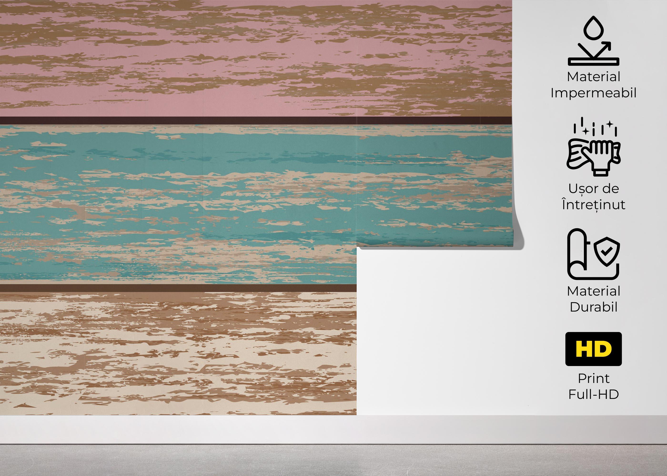 Fototapet Pink Blue Wood mockup 5