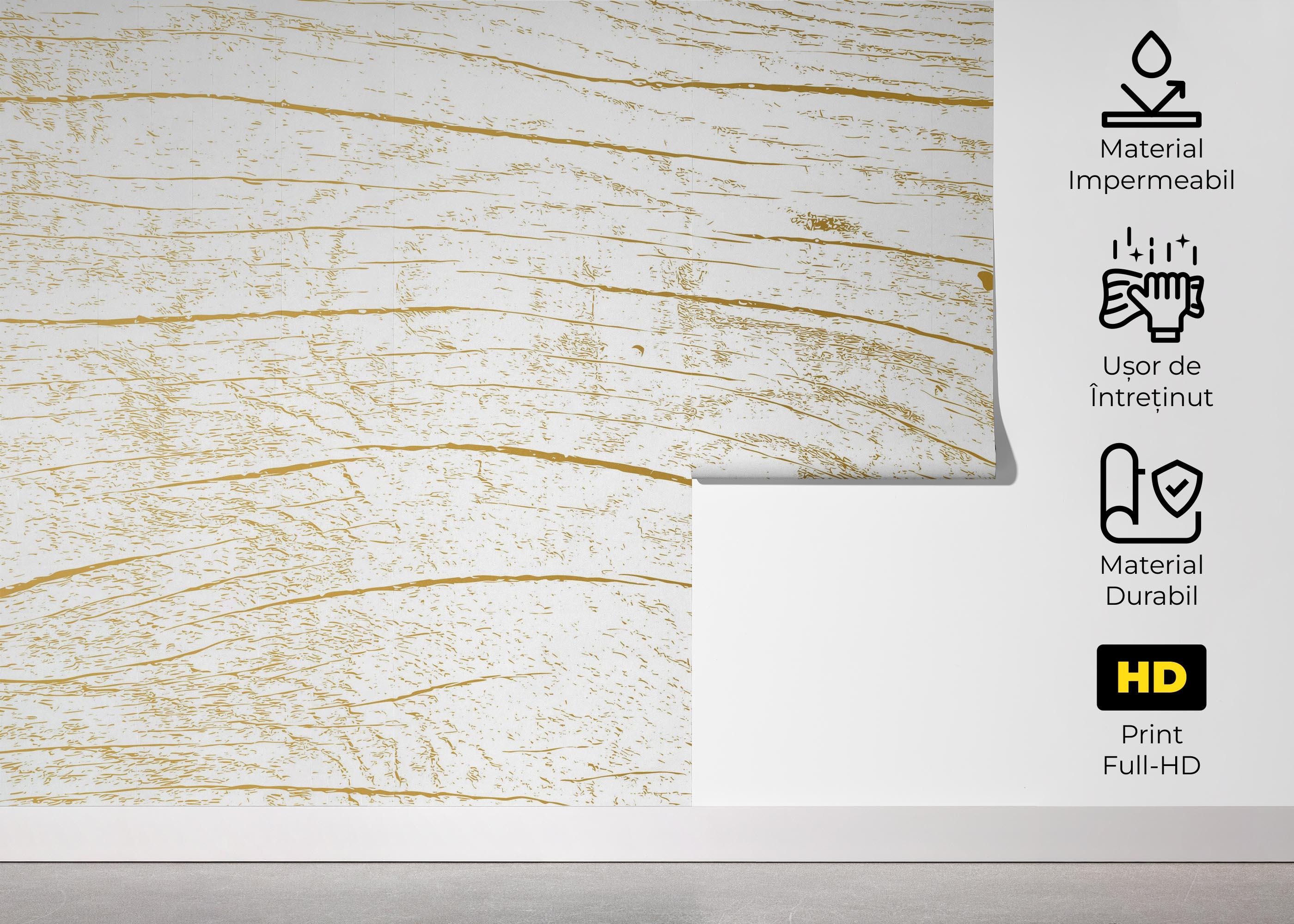 Fototapet White Gold Wood mockup 5