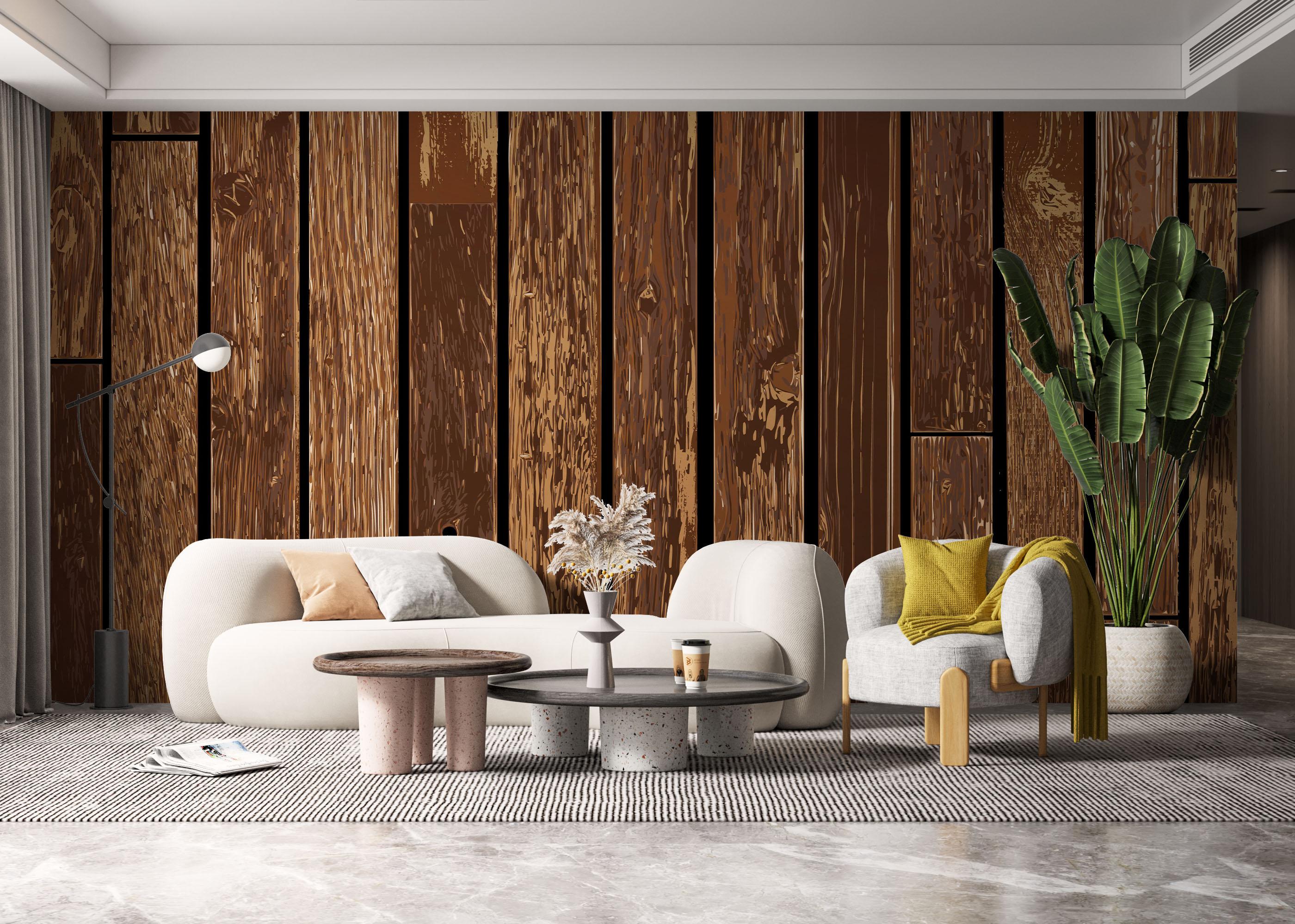 Fototapet Black Brown Wood mockup 6