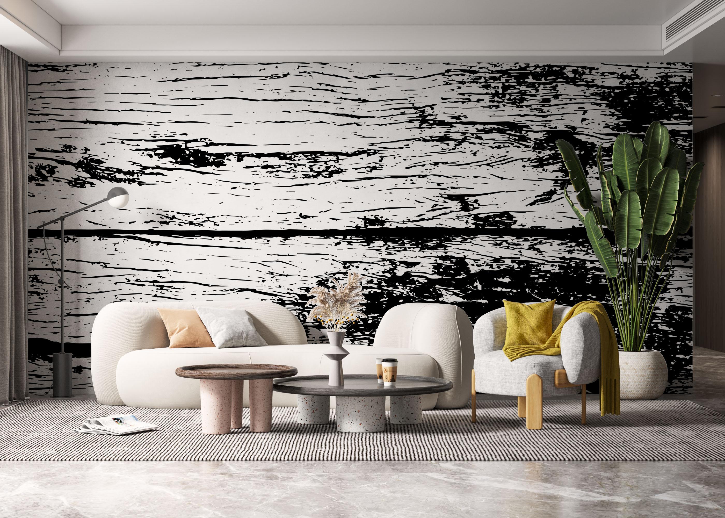 Fototapet Black White Wood mockup 6