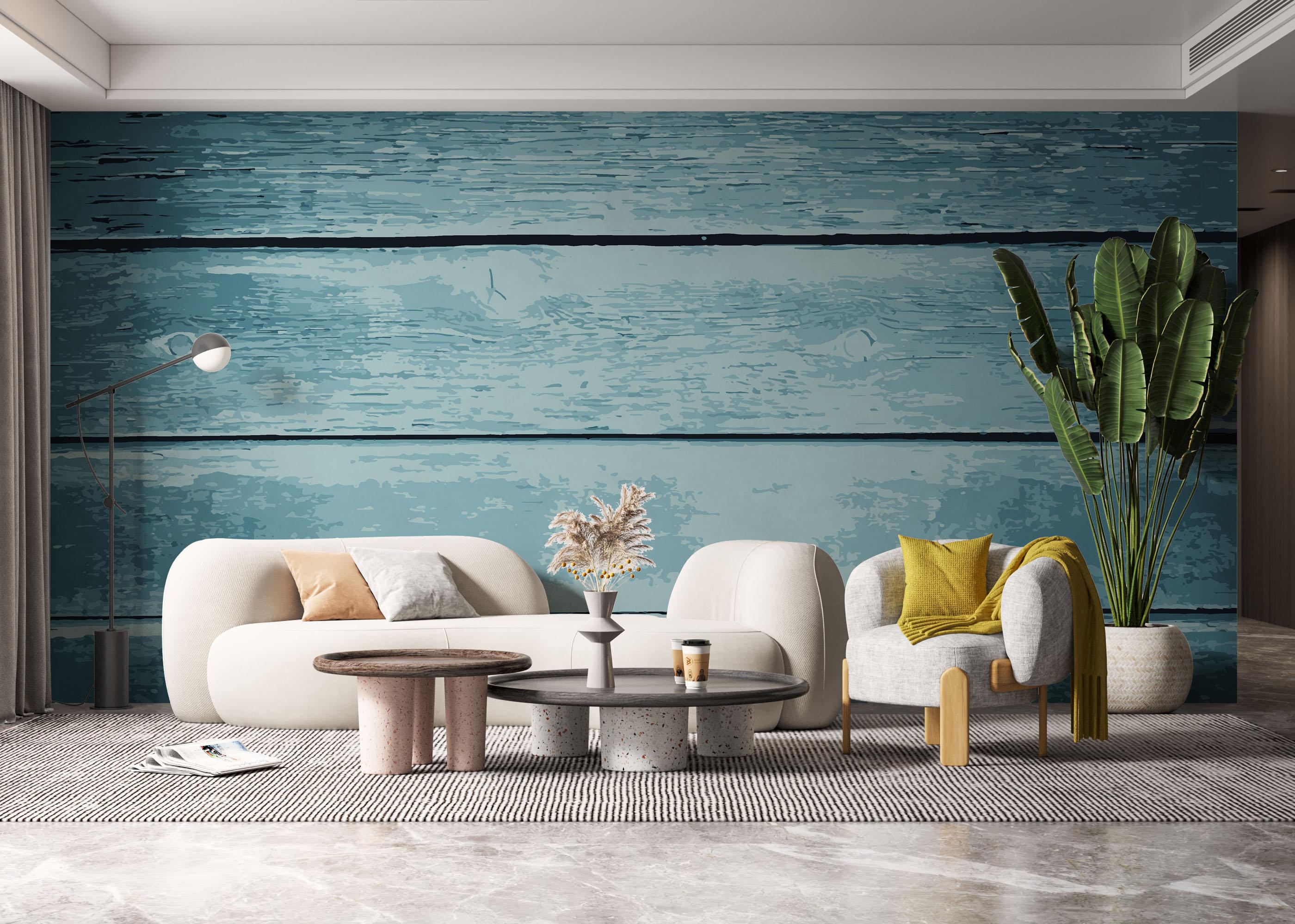 Fototapet Blue Nice Wood mockup 6