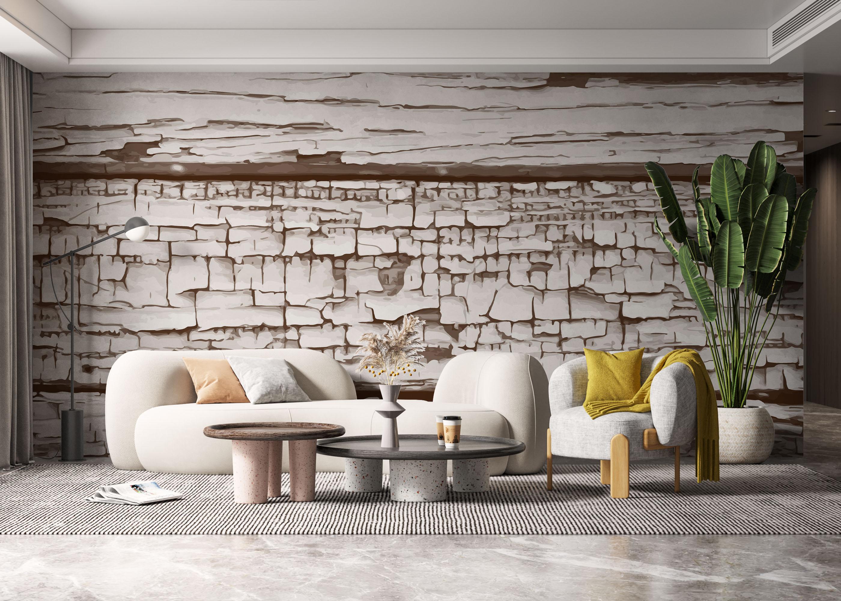 Fototapet Cracked Wood Paint mockup 6