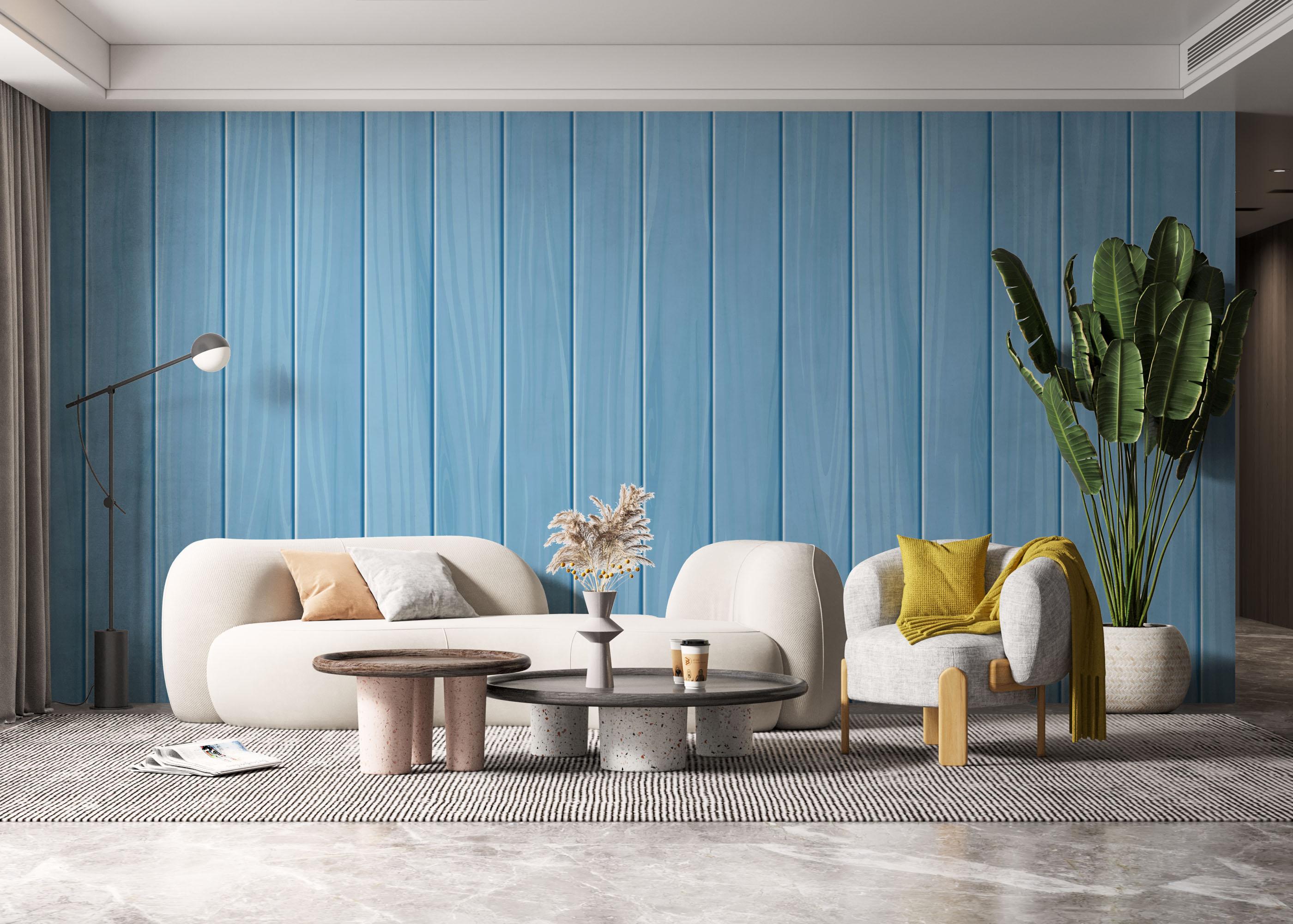 Fototapet Light Blue Wood mockup 6