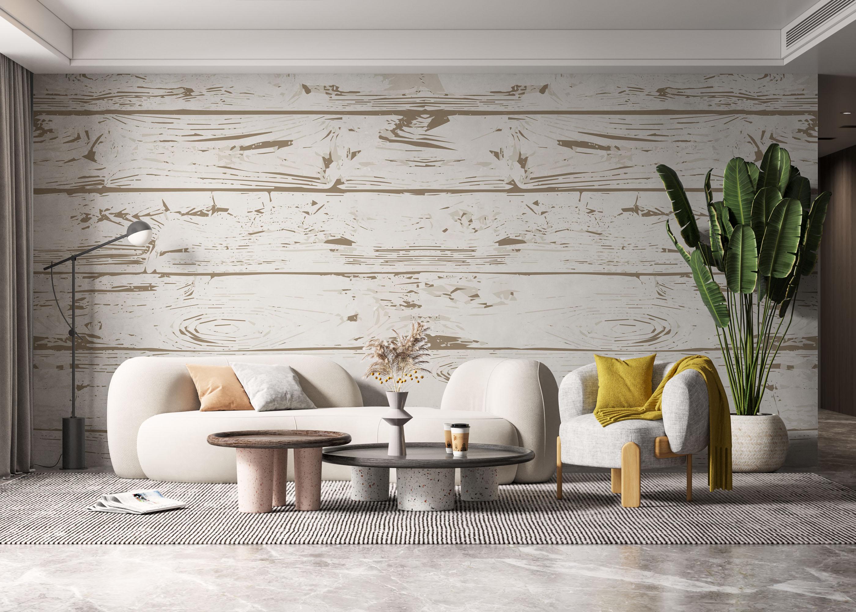 Fototapet Light Cream Wood mockup 6