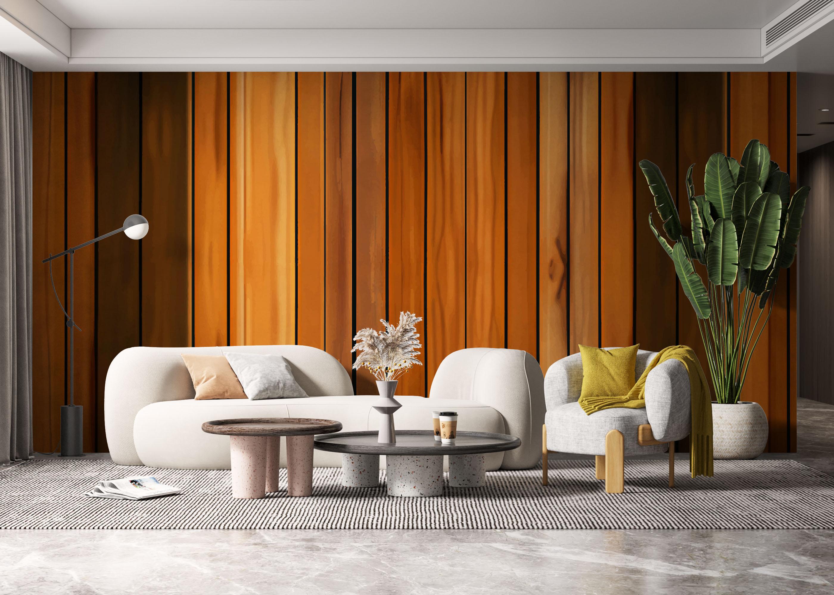 Fototapet Orange Brown Wood mockup 6