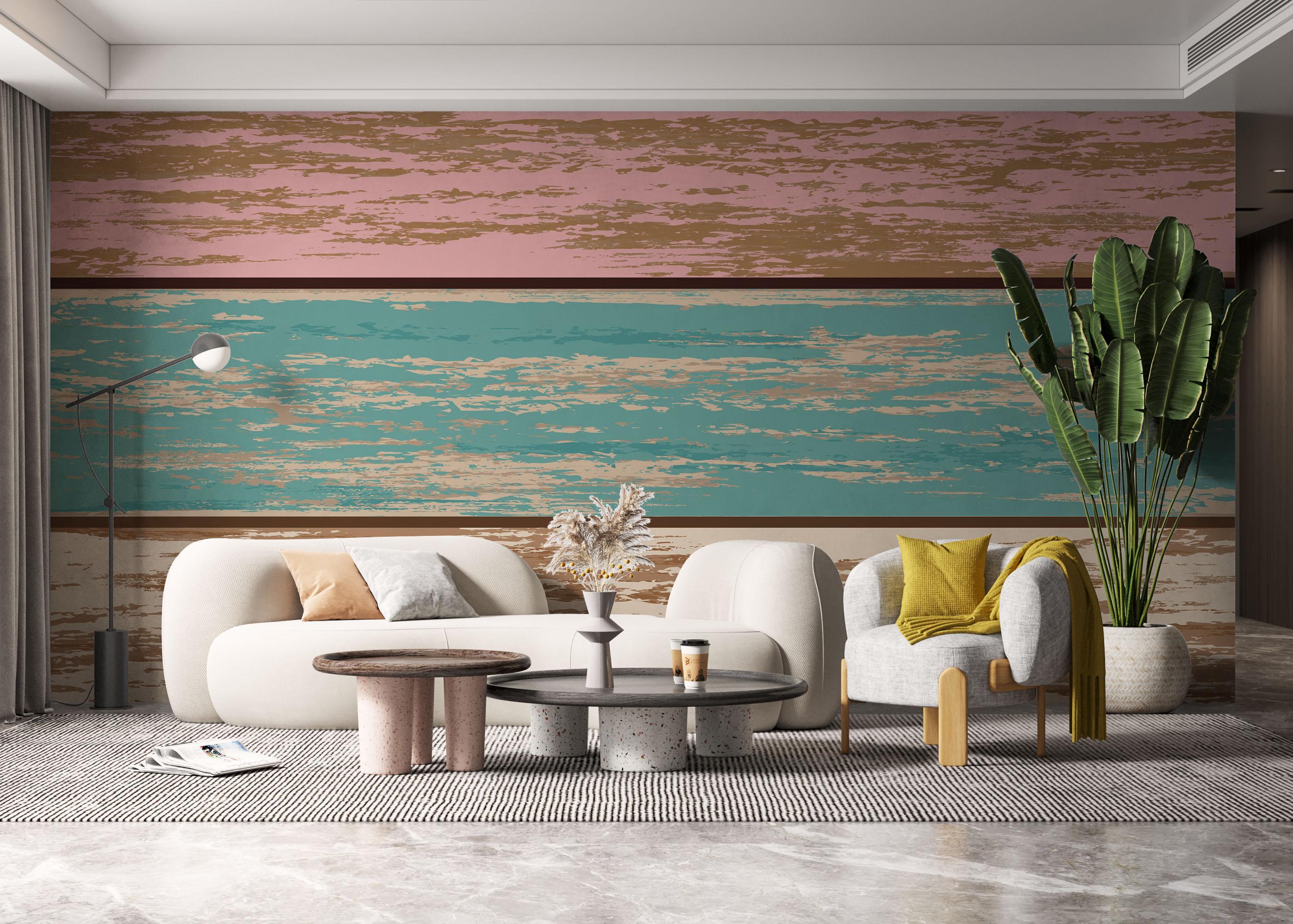 Fototapet Pink Blue Wood mockup 6