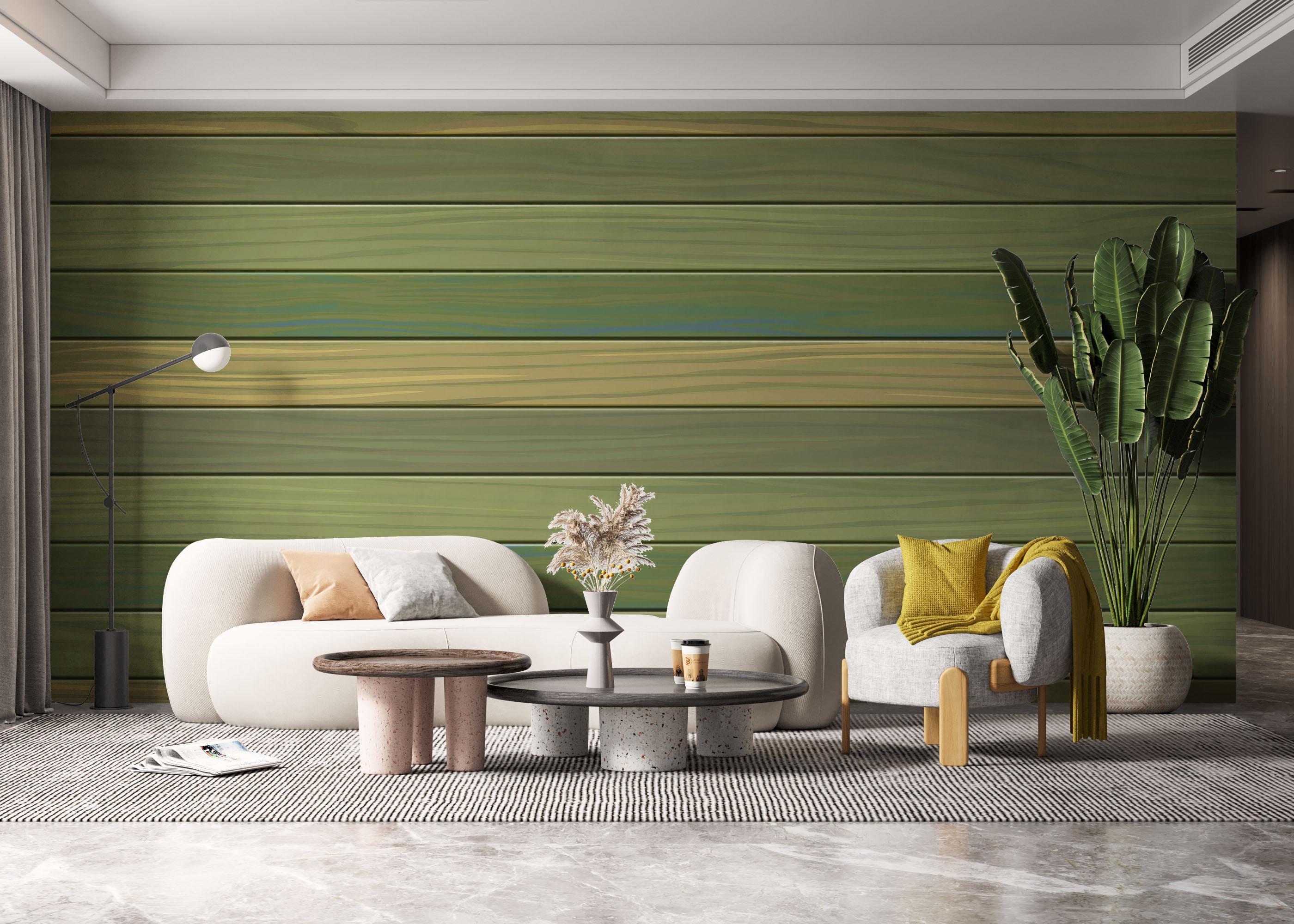 Fototapet Wood Pastel Green mockup 6