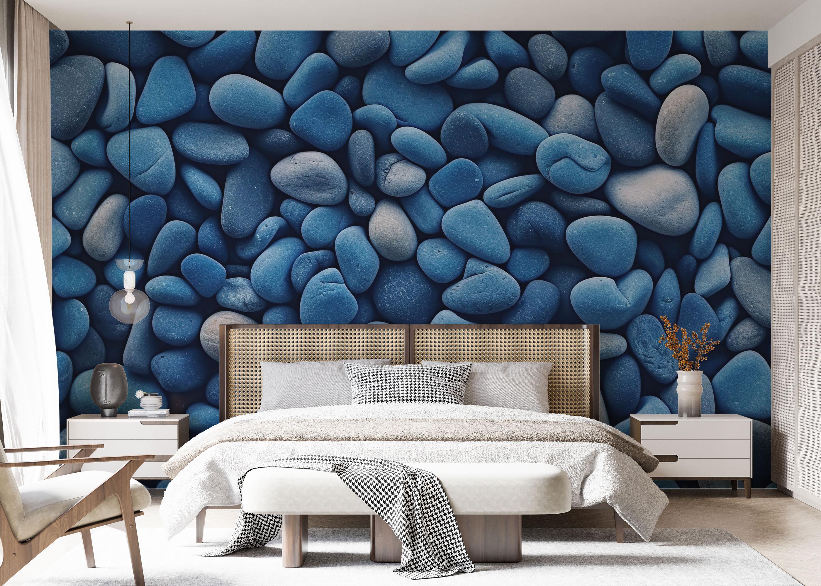 Fototapet Blue Pebbles View mockup 7
