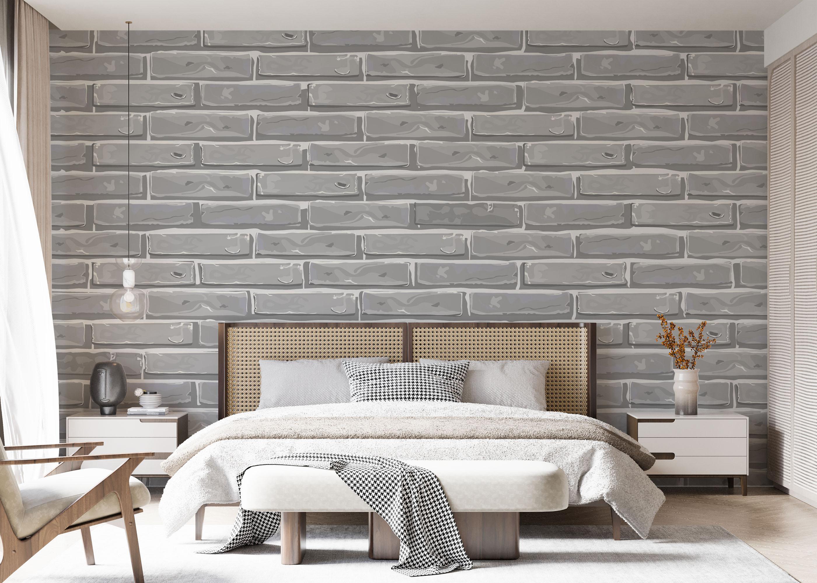 Fototapet Cartoon Stone Brick mockup 7