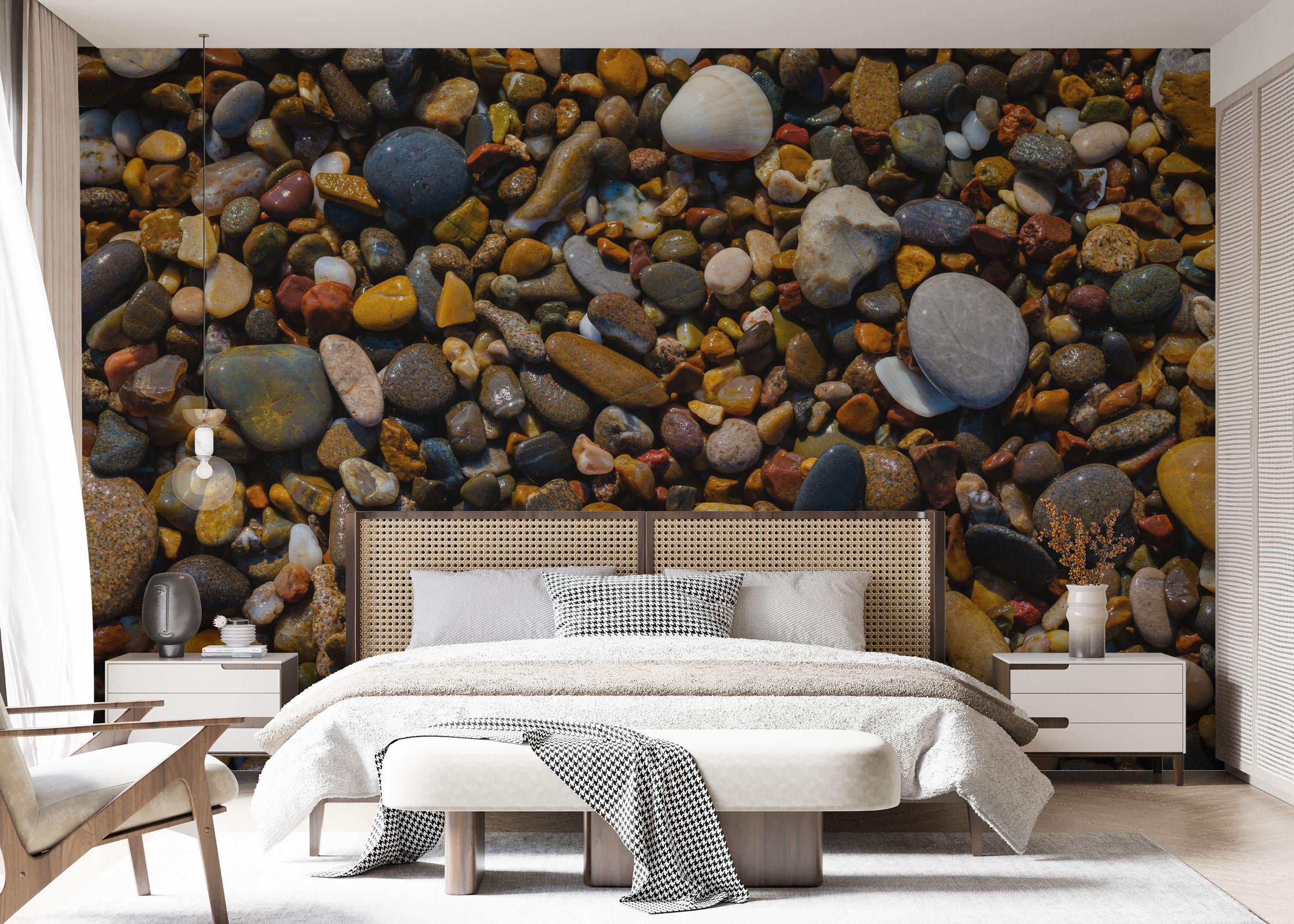 Fototapet Colored Pebbles Beach mockup 7