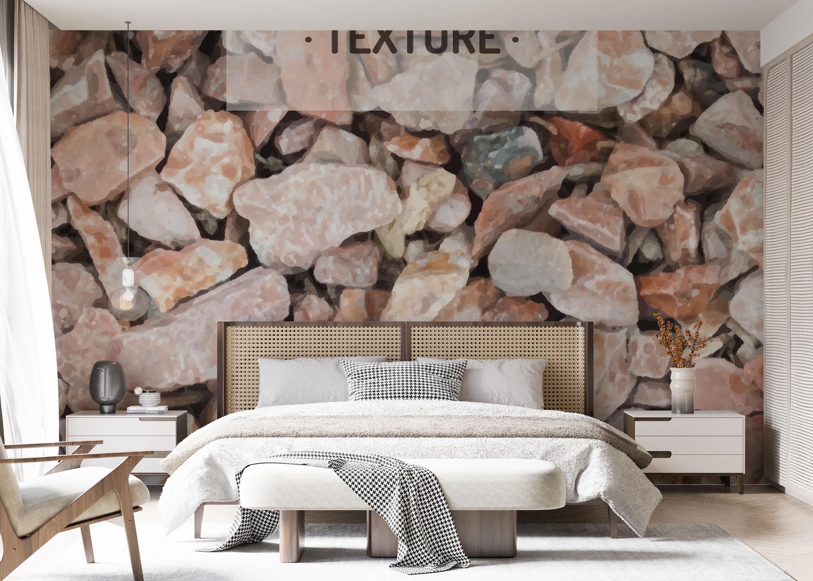 Fototapet Cream Orange Pebbles mockup 7