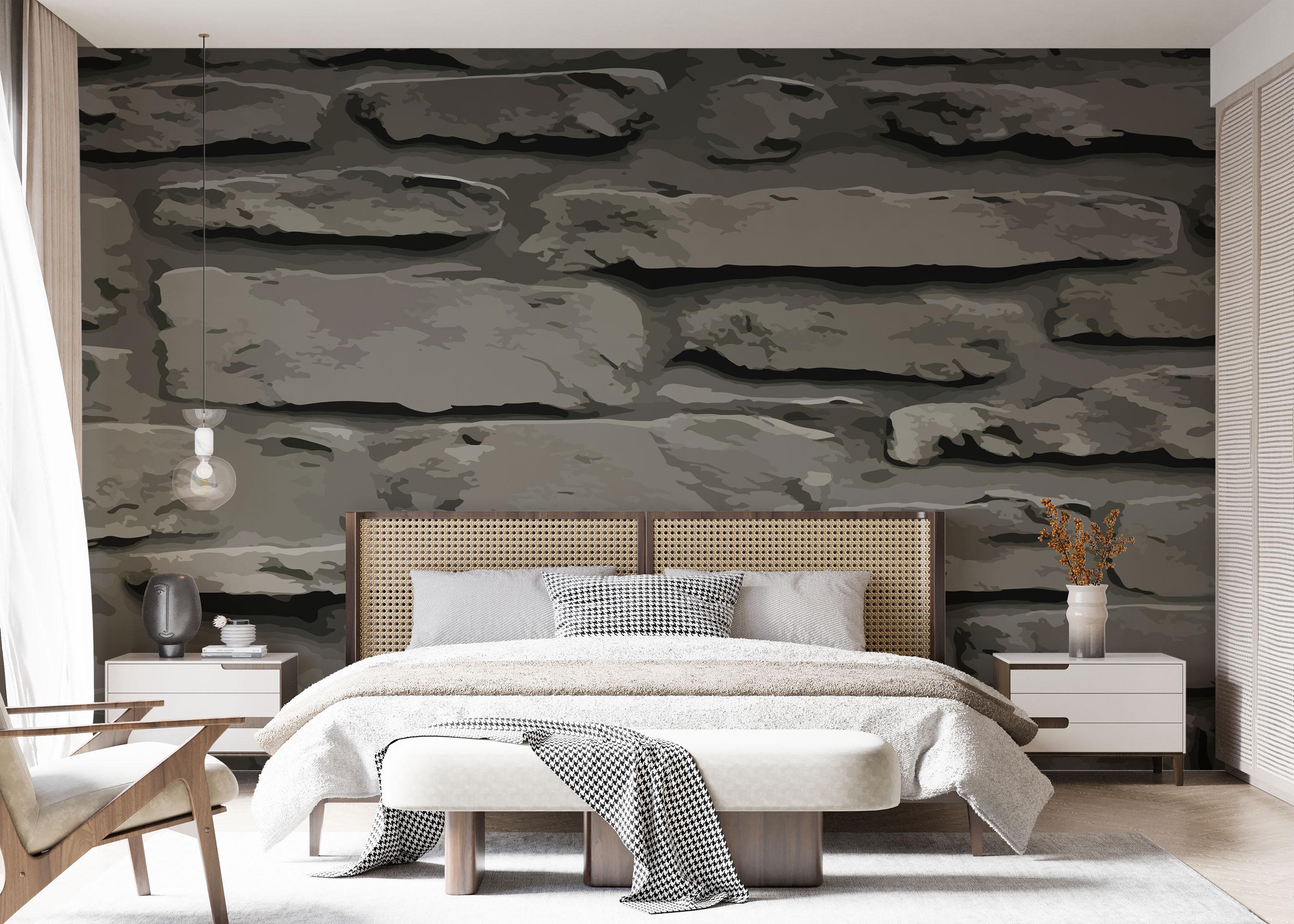 Fototapet Dark Cream Rocks mockup 7