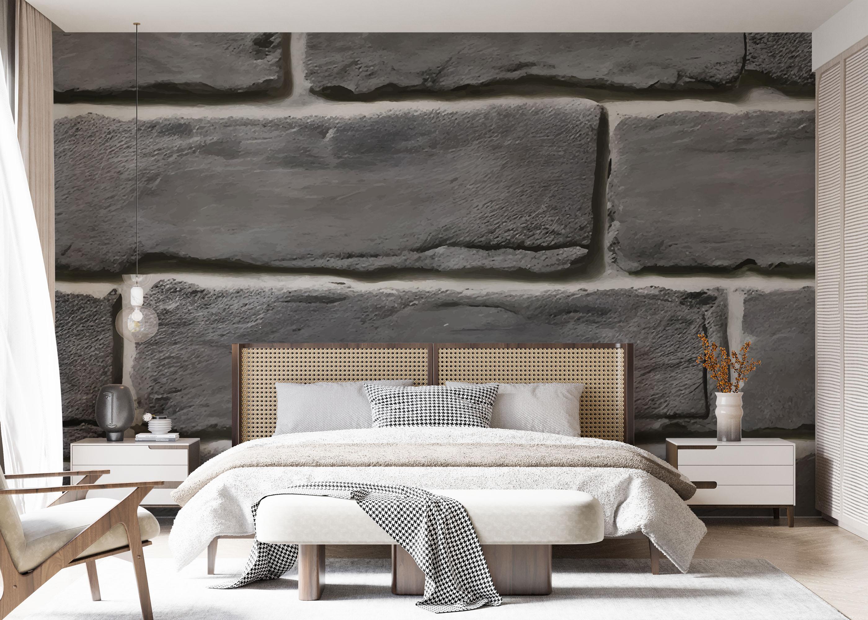 Fototapet Grey Rock Wall mockup 7