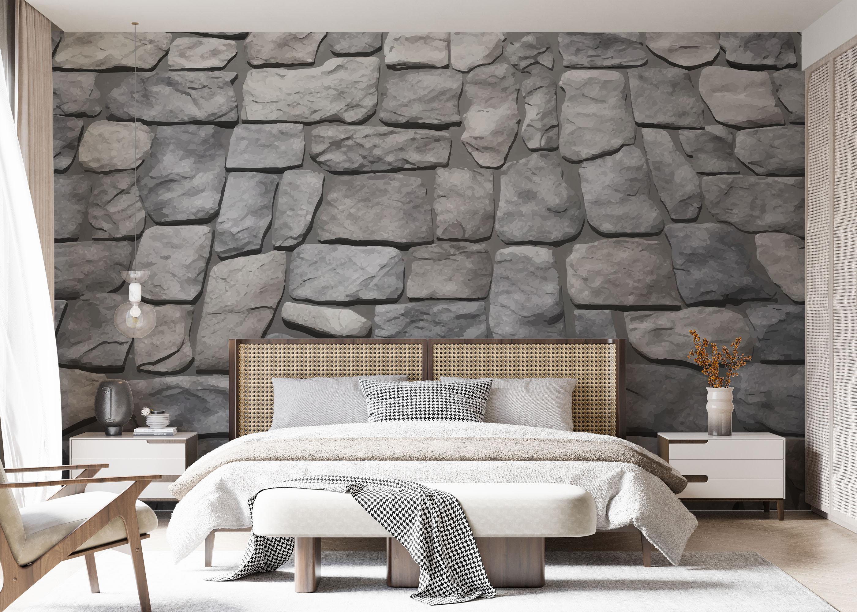 Fototapet Long Rock Wall mockup 7