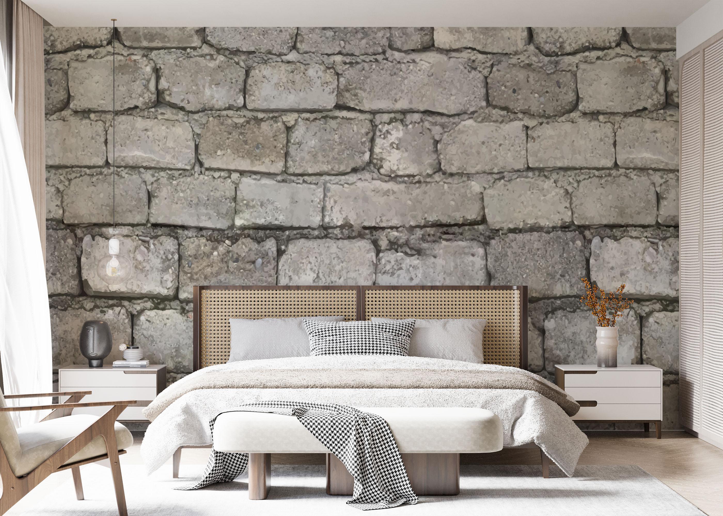 Fototapet Realistic Stone Brick mockup 7