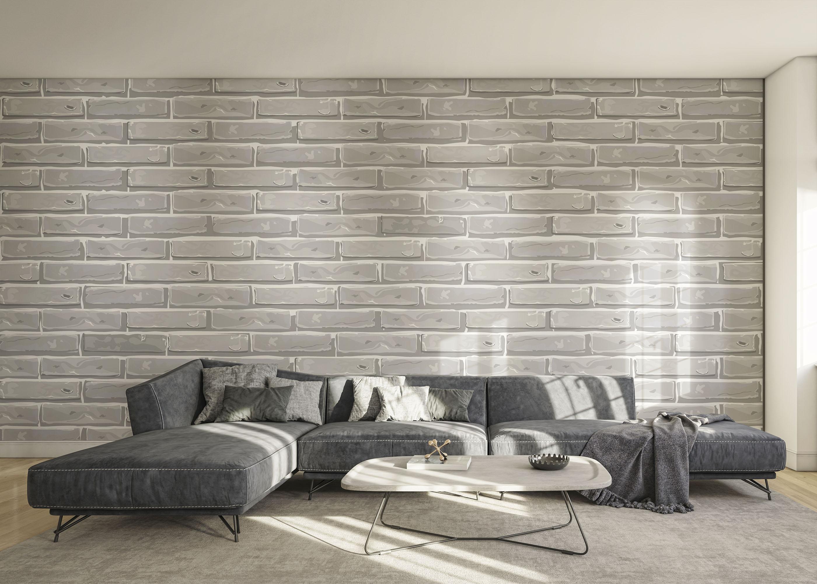 Fototapet Cartoon Stone Brick mockup 0