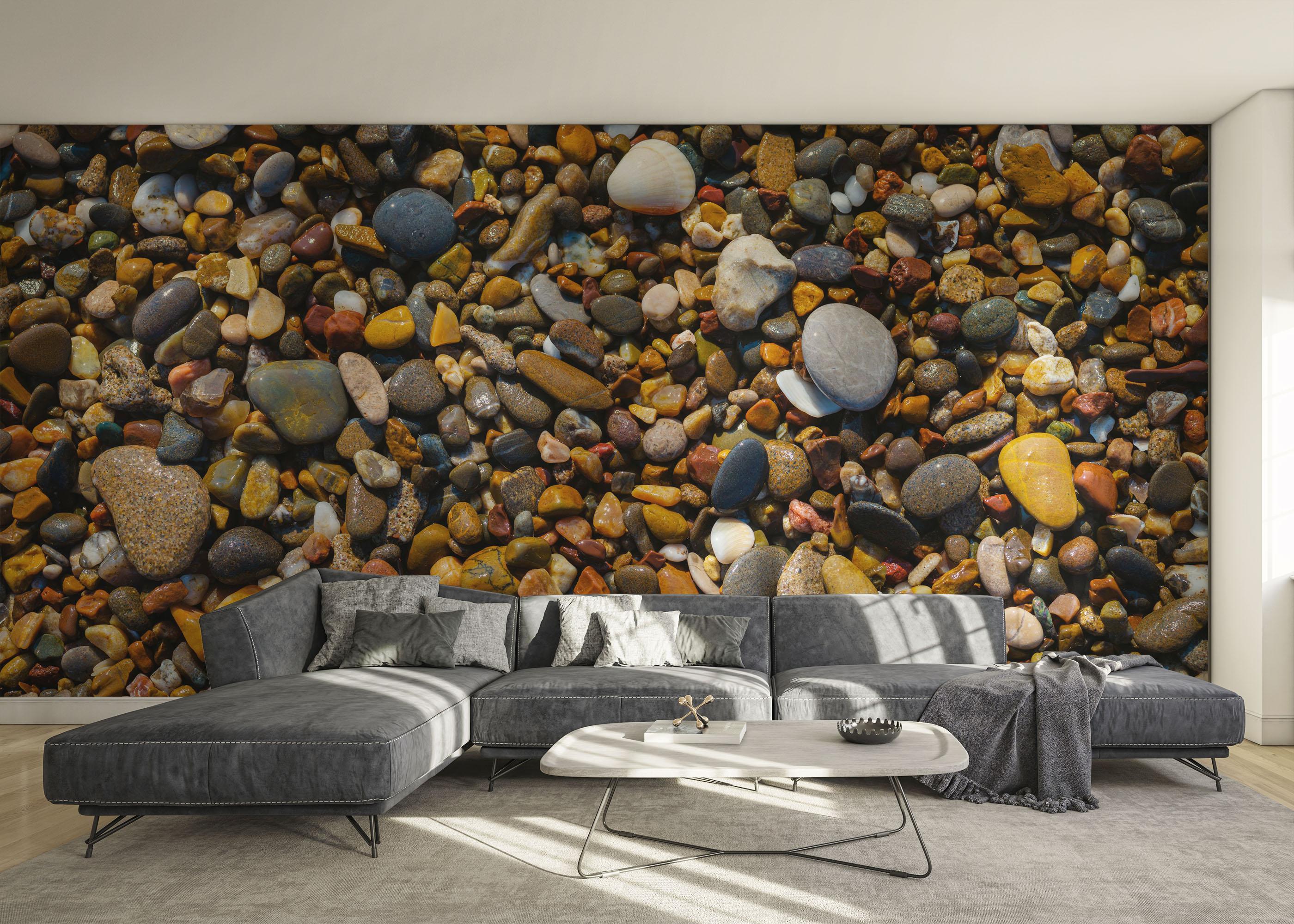 Fototapet Colored Pebbles Beach mockup 0