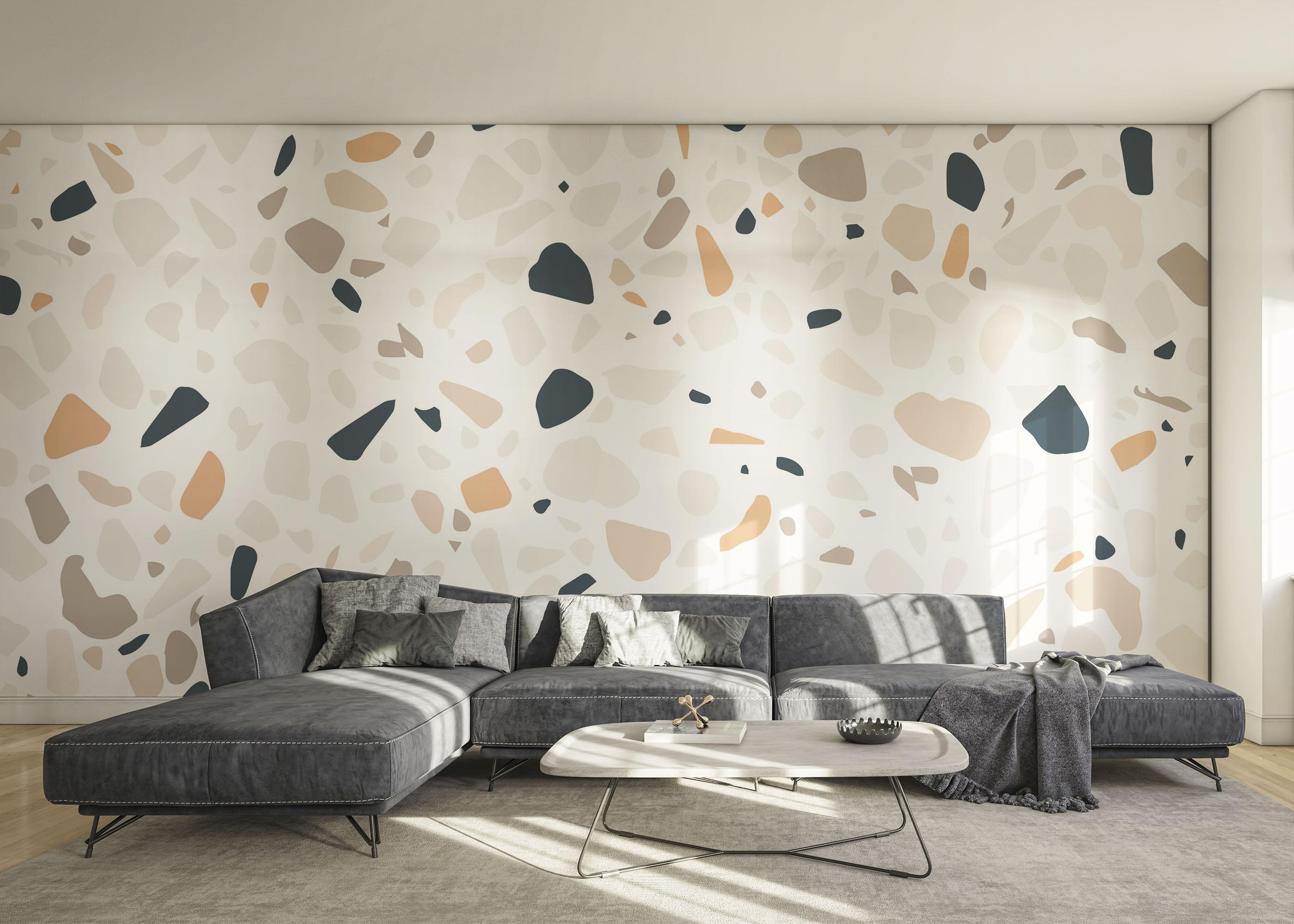 Fototapet Cream Blue Stone mockup 0