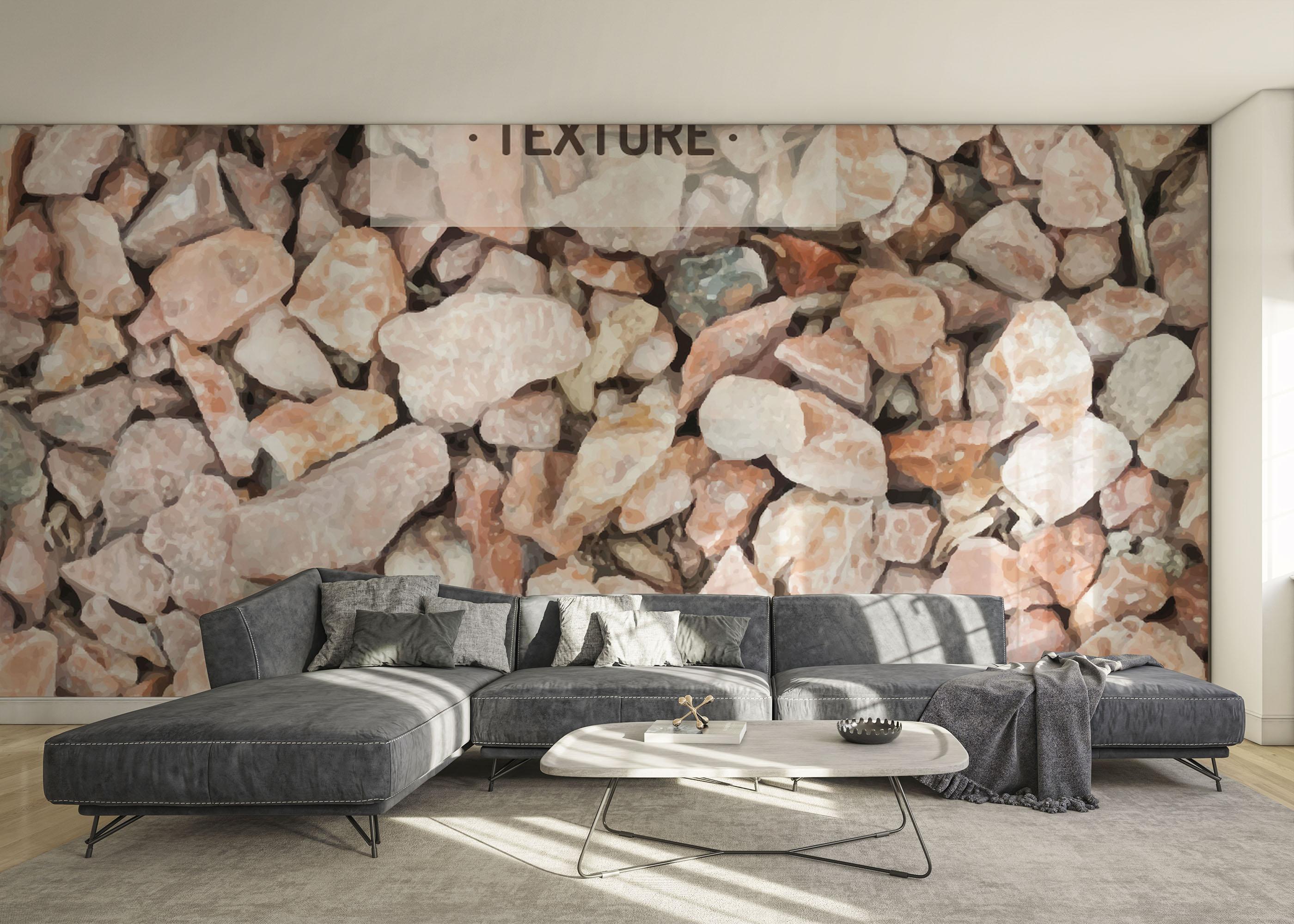 Fototapet Cream Orange Pebbles mockup 0