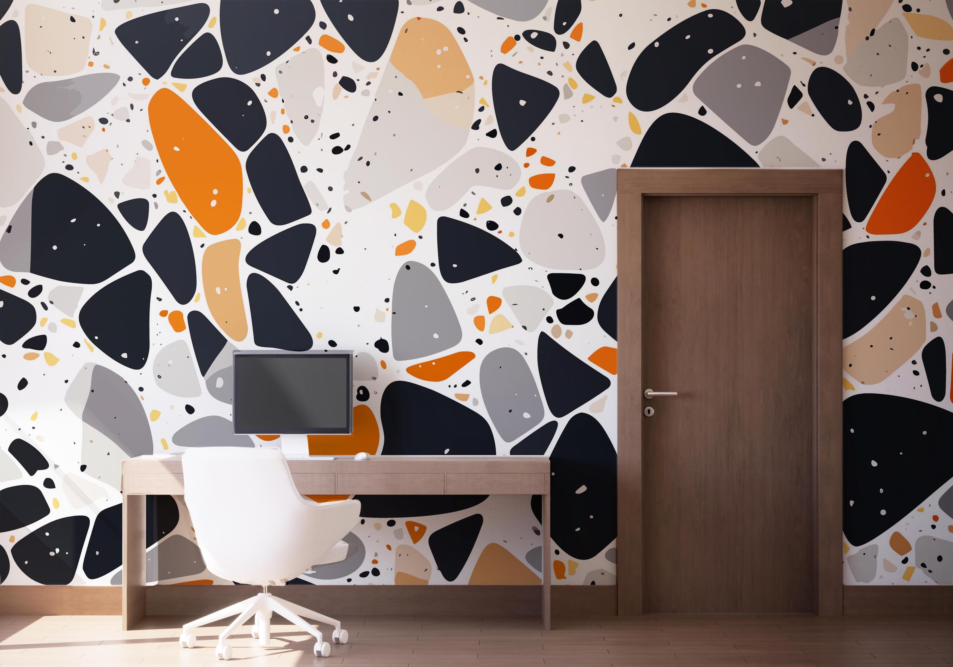 Fototapet Blue Orange Stones mockup 1