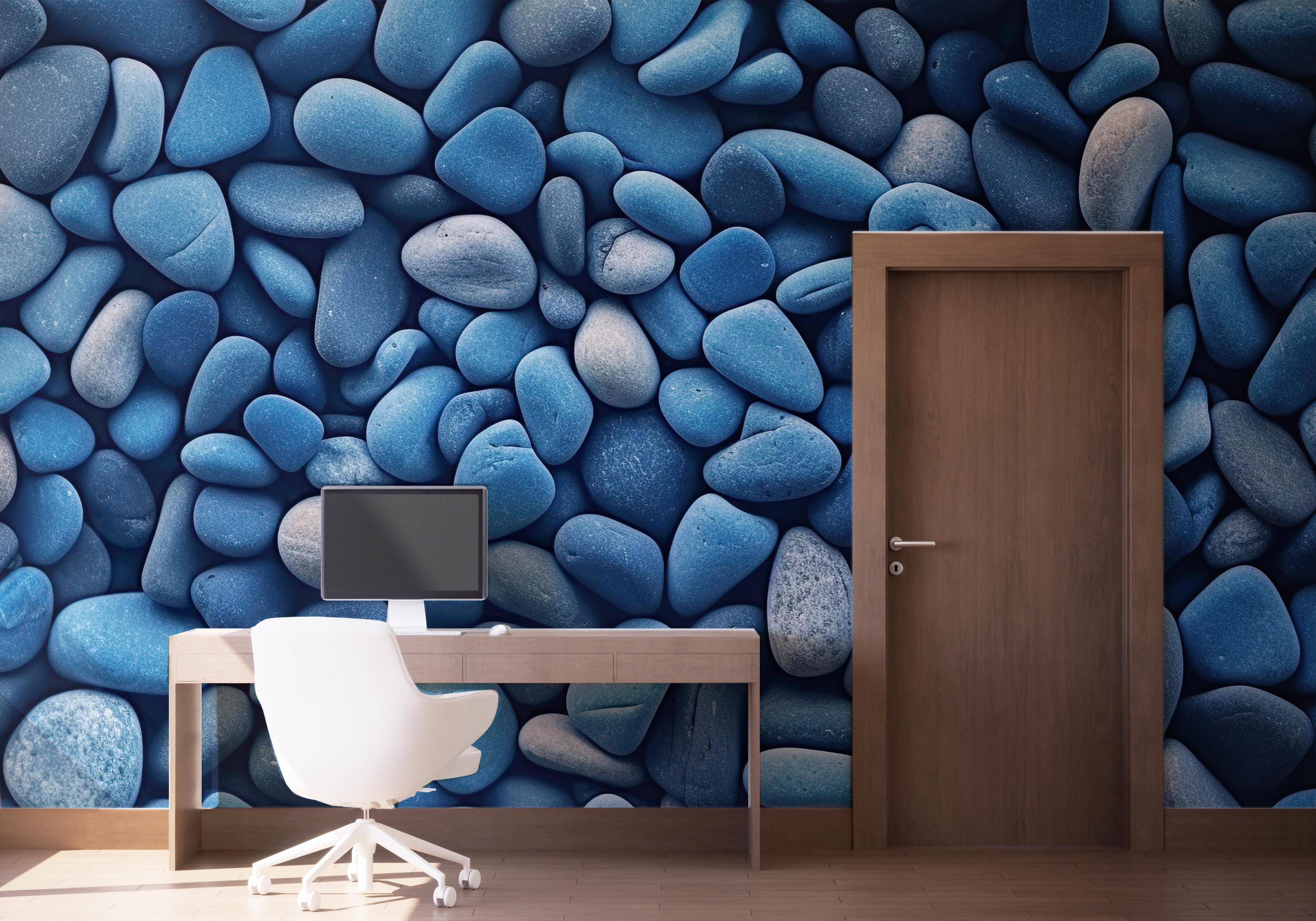 Fototapet Blue Pebbles View mockup 1