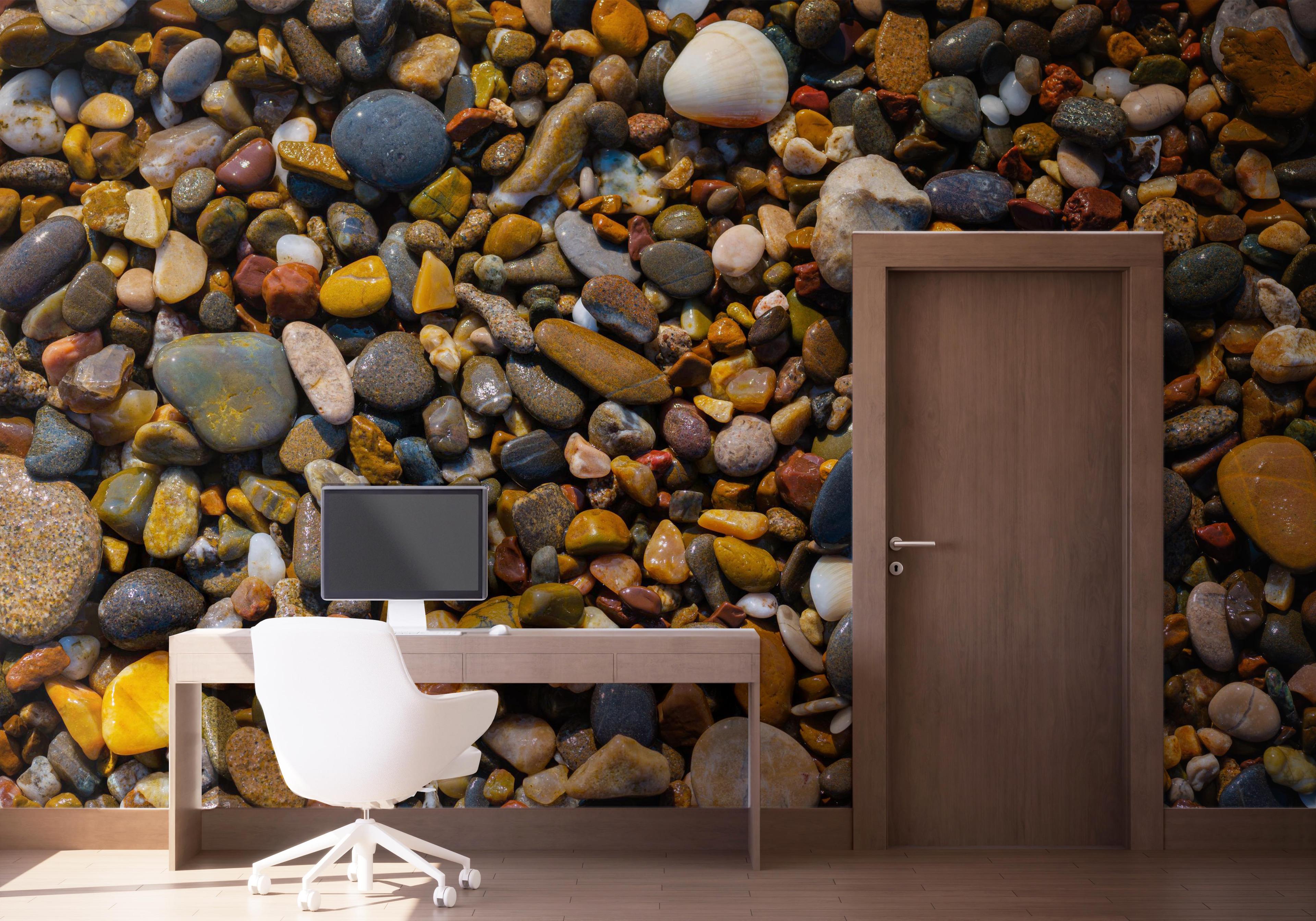 Fototapet Colored Pebbles Beach mockup 1