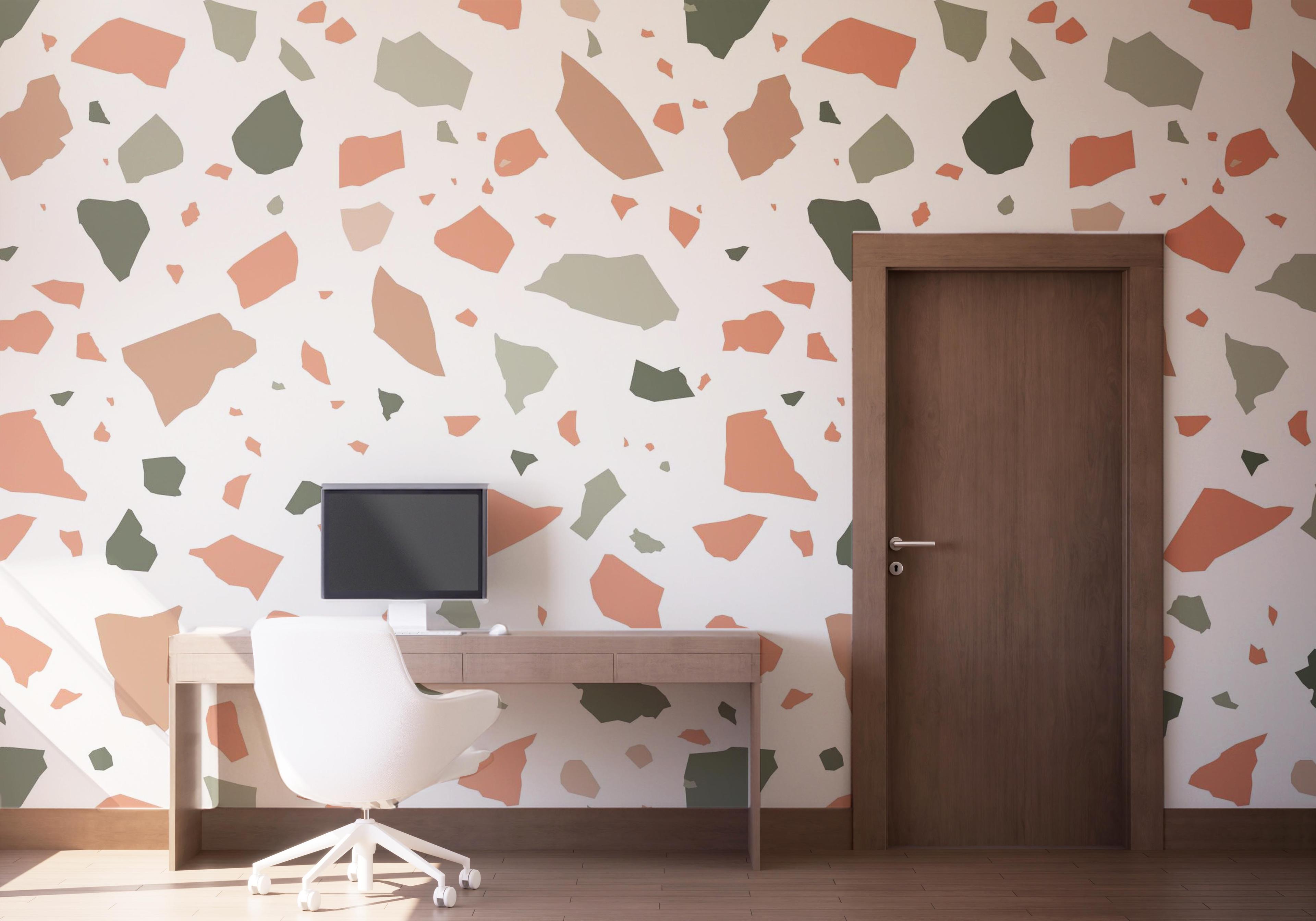 Fototapet Green Orange Pebbles mockup 1