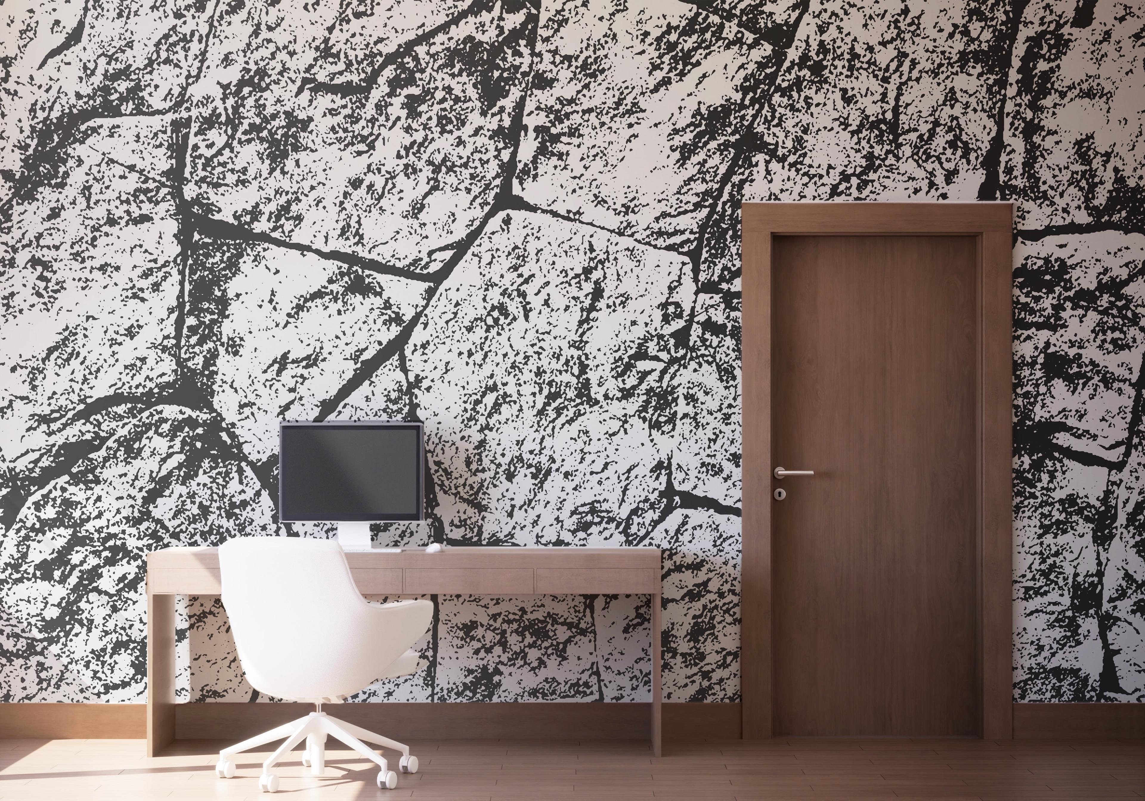 Fototapet Grey White Stone Wall mockup 1