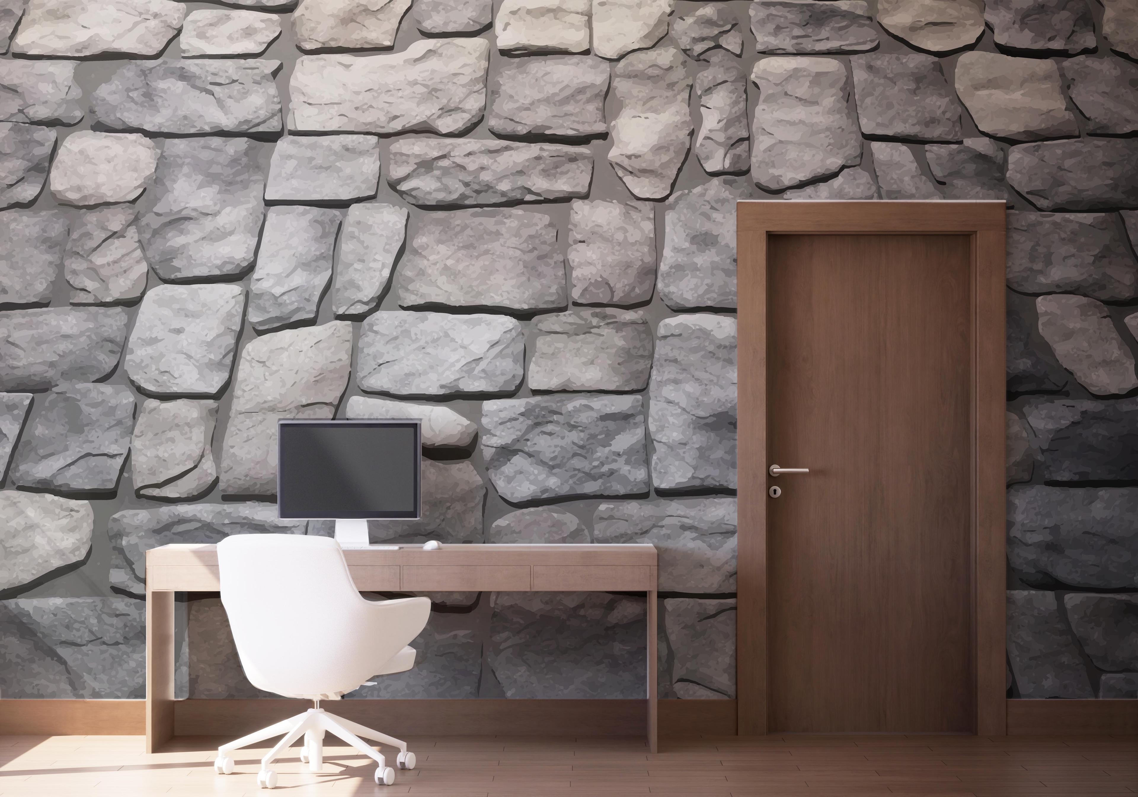 Fototapet Long Rock Wall mockup 1