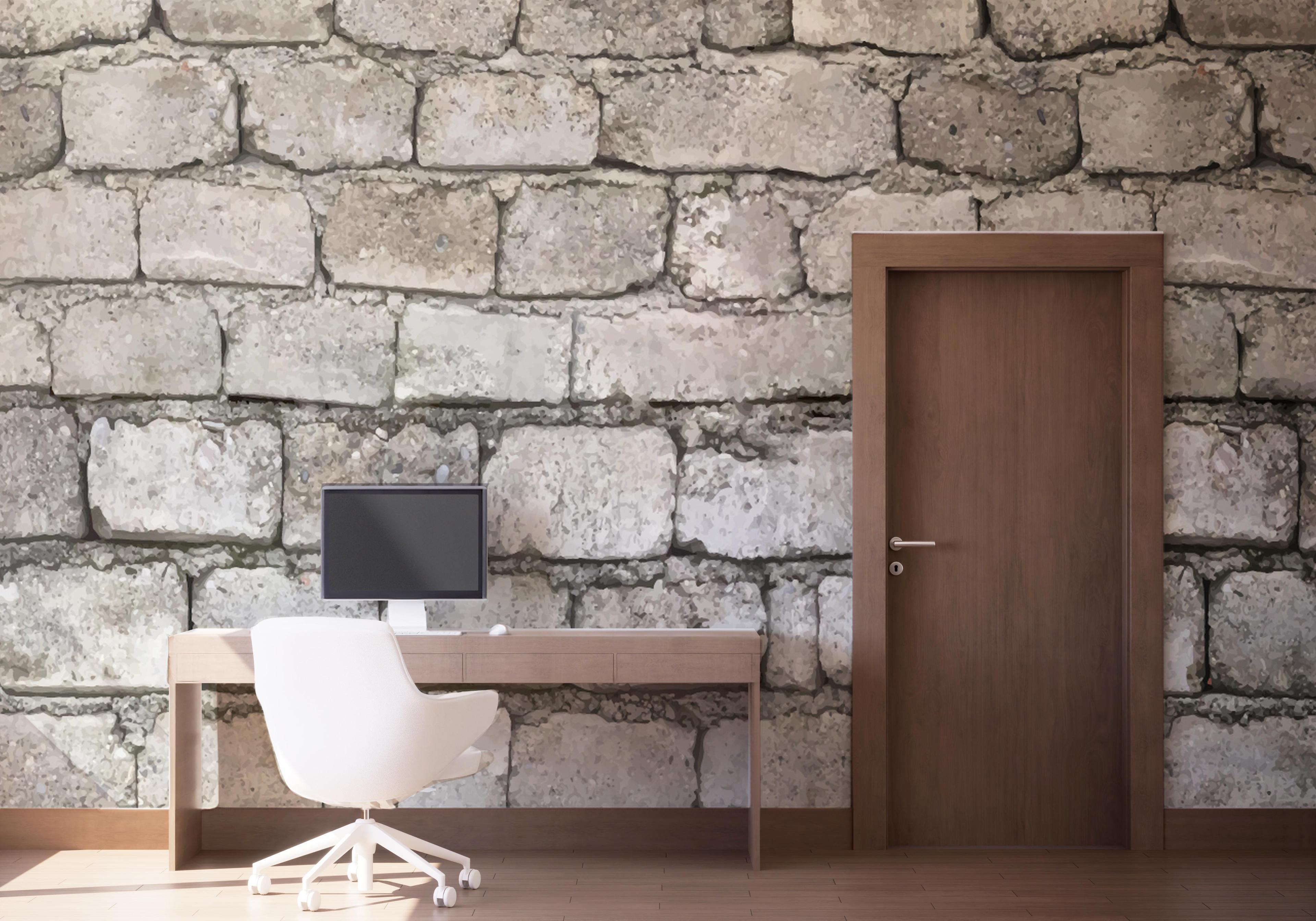 Fototapet Realistic Stone Brick mockup 1