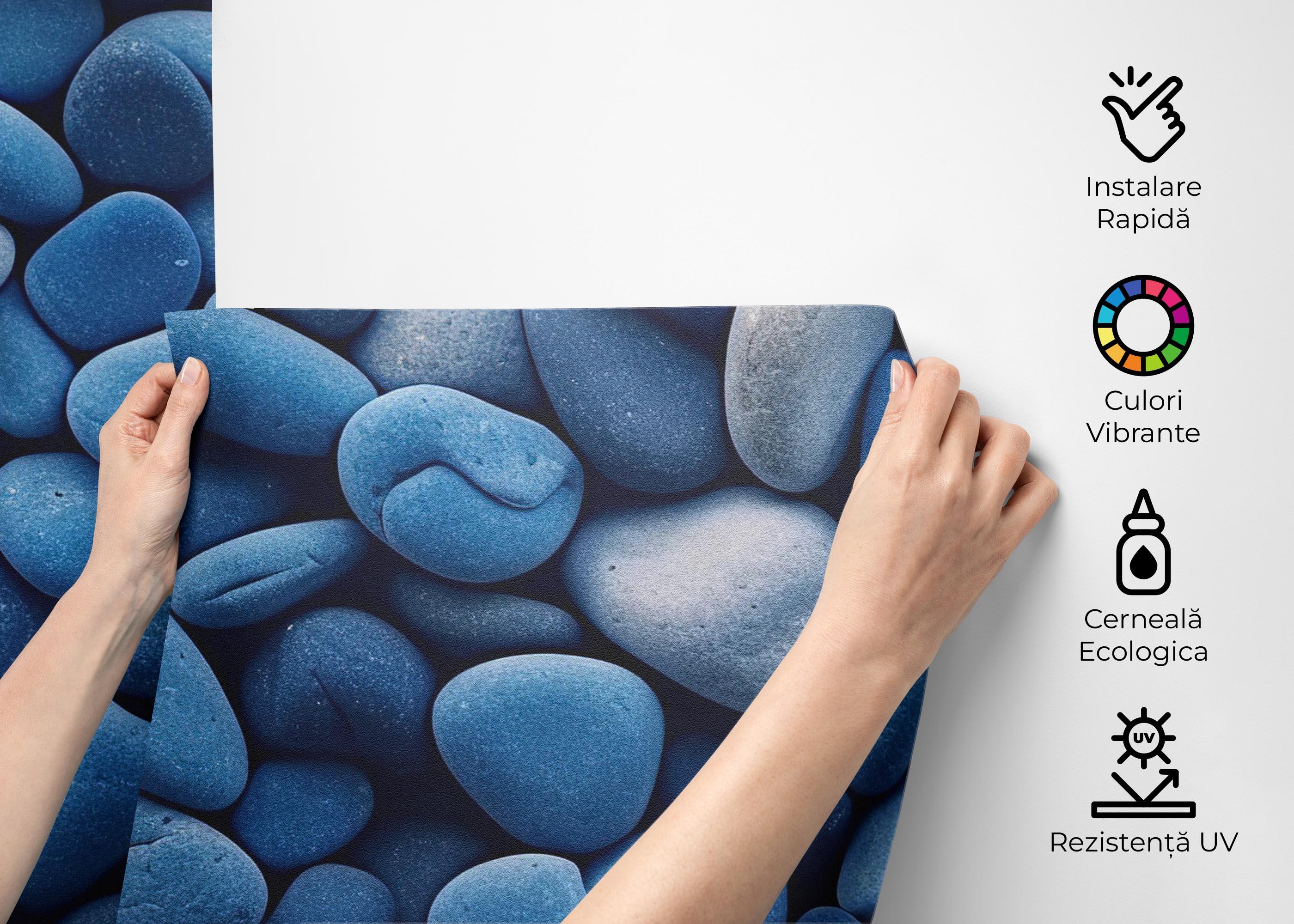 Fototapet Blue Pebbles View mockup 2