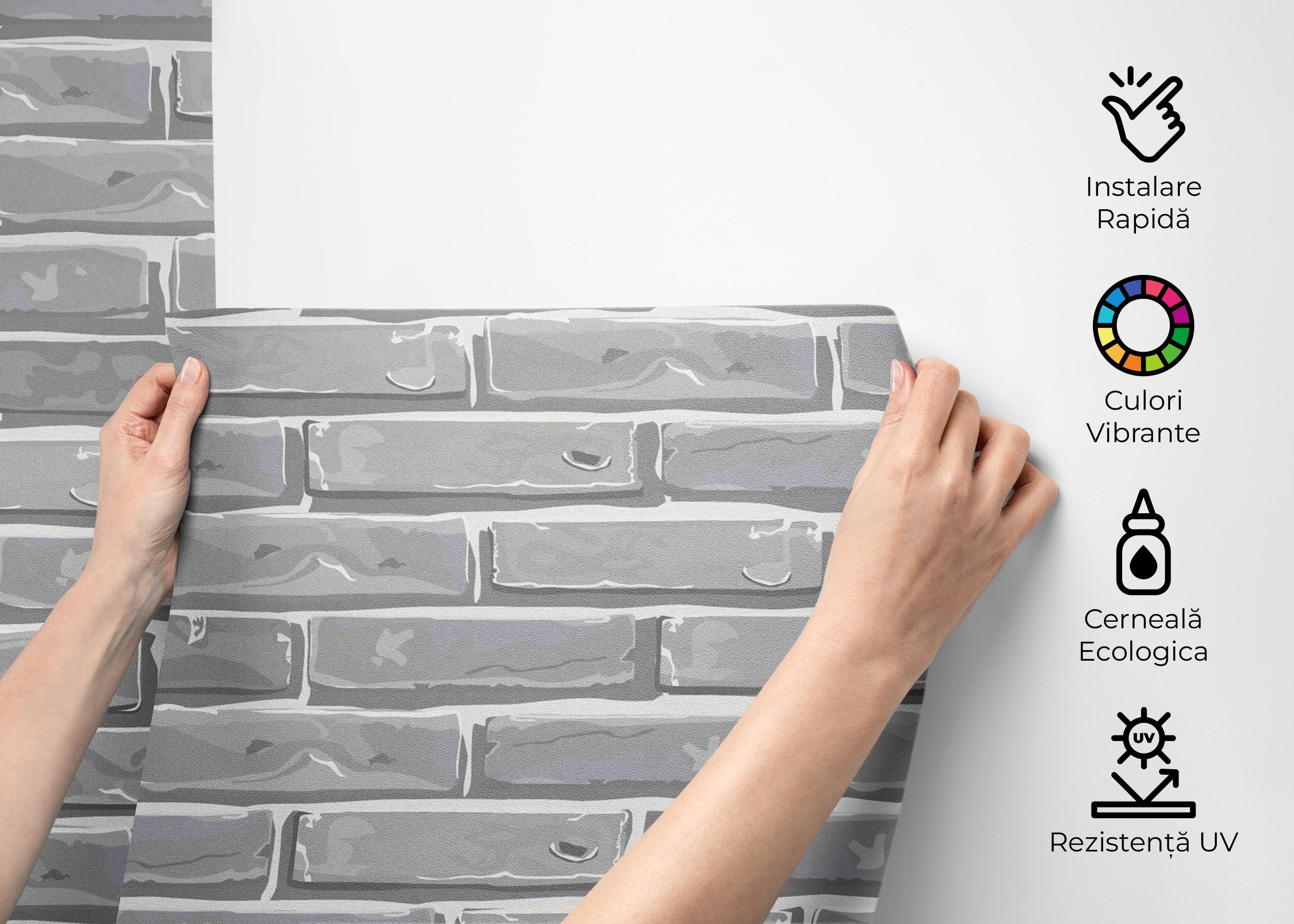 Fototapet Cartoon Stone Brick mockup 2