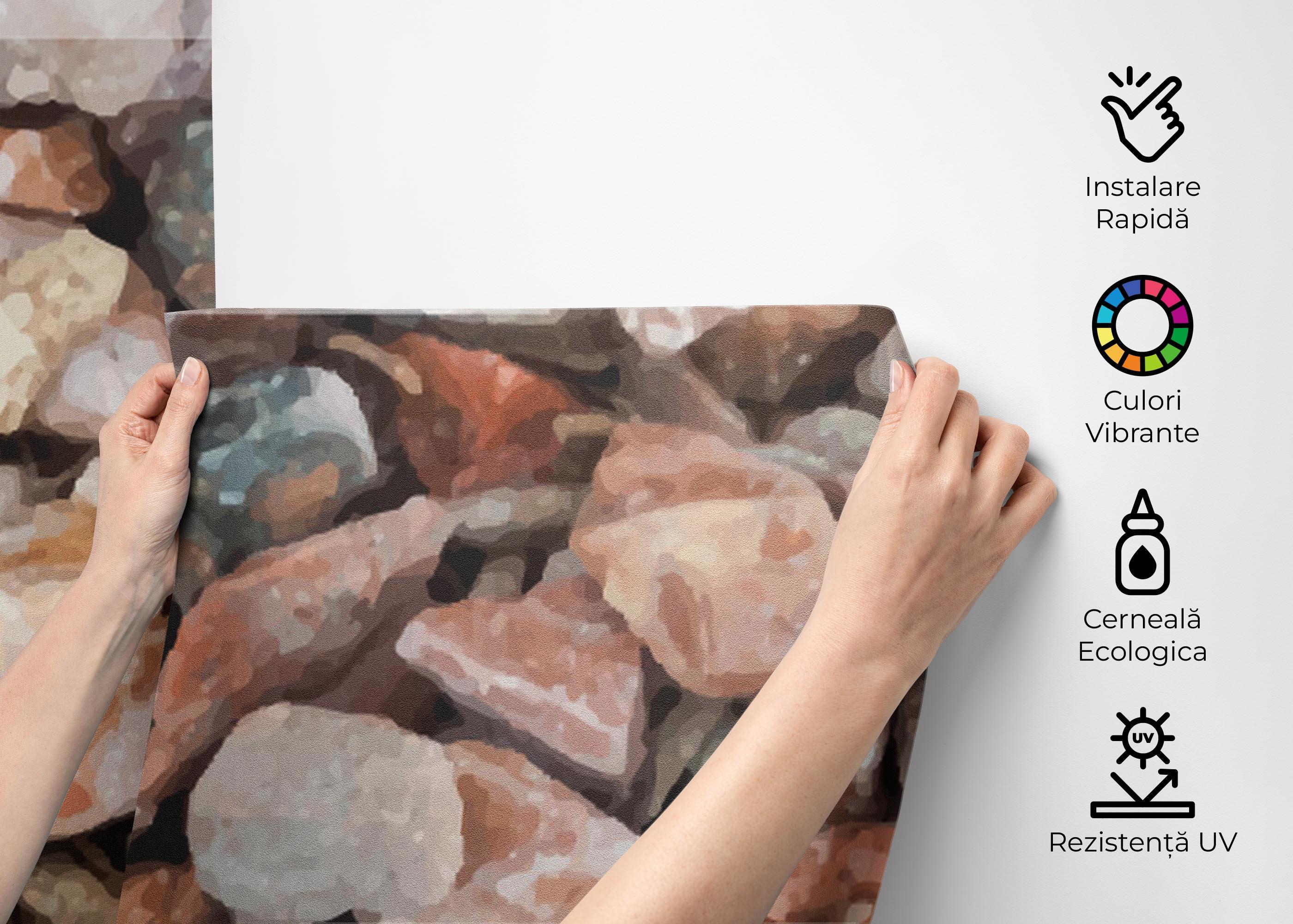 Fototapet Cream Orange Pebbles mockup 2