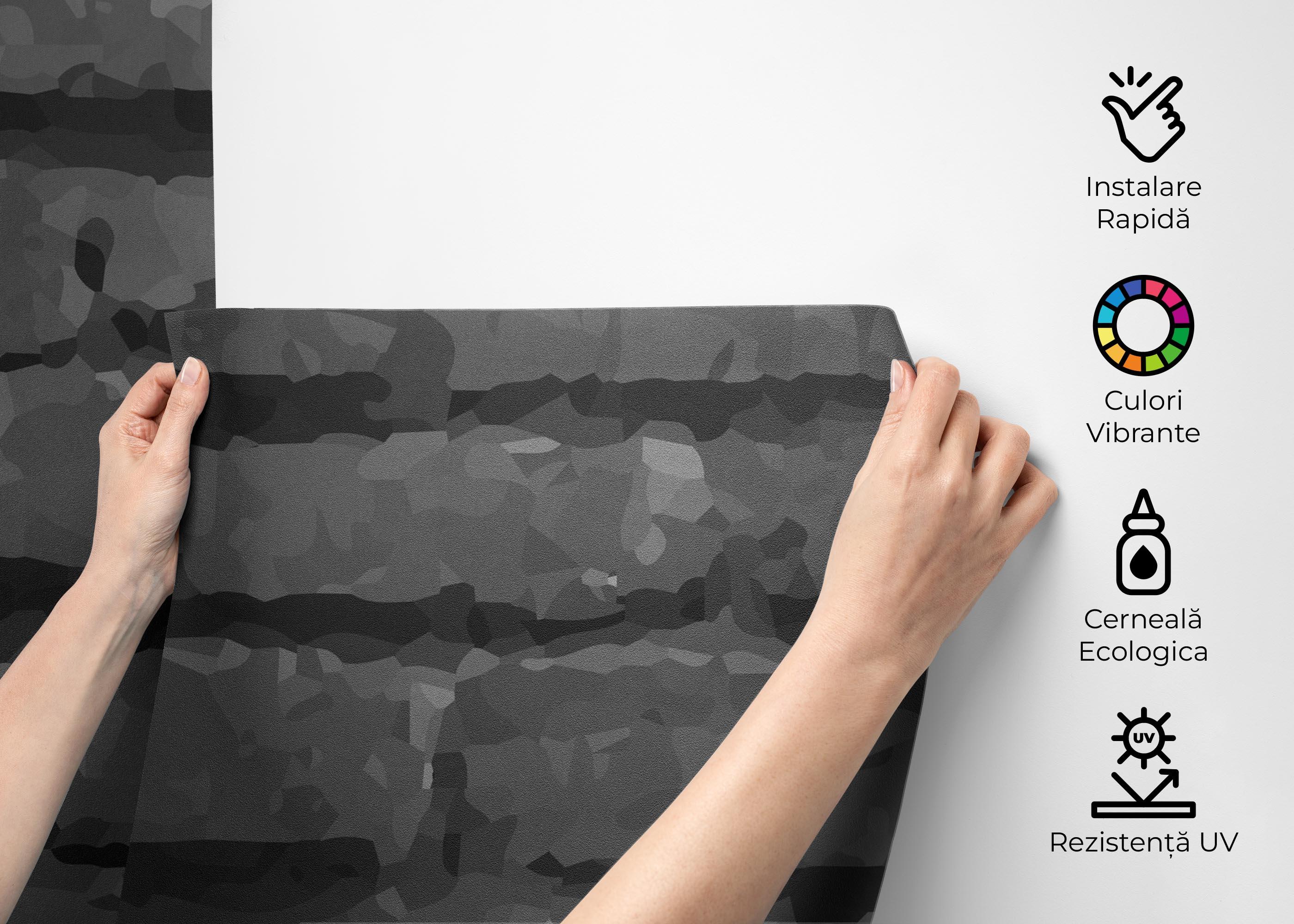 Fototapet Dark Grey Stone Wall mockup 2