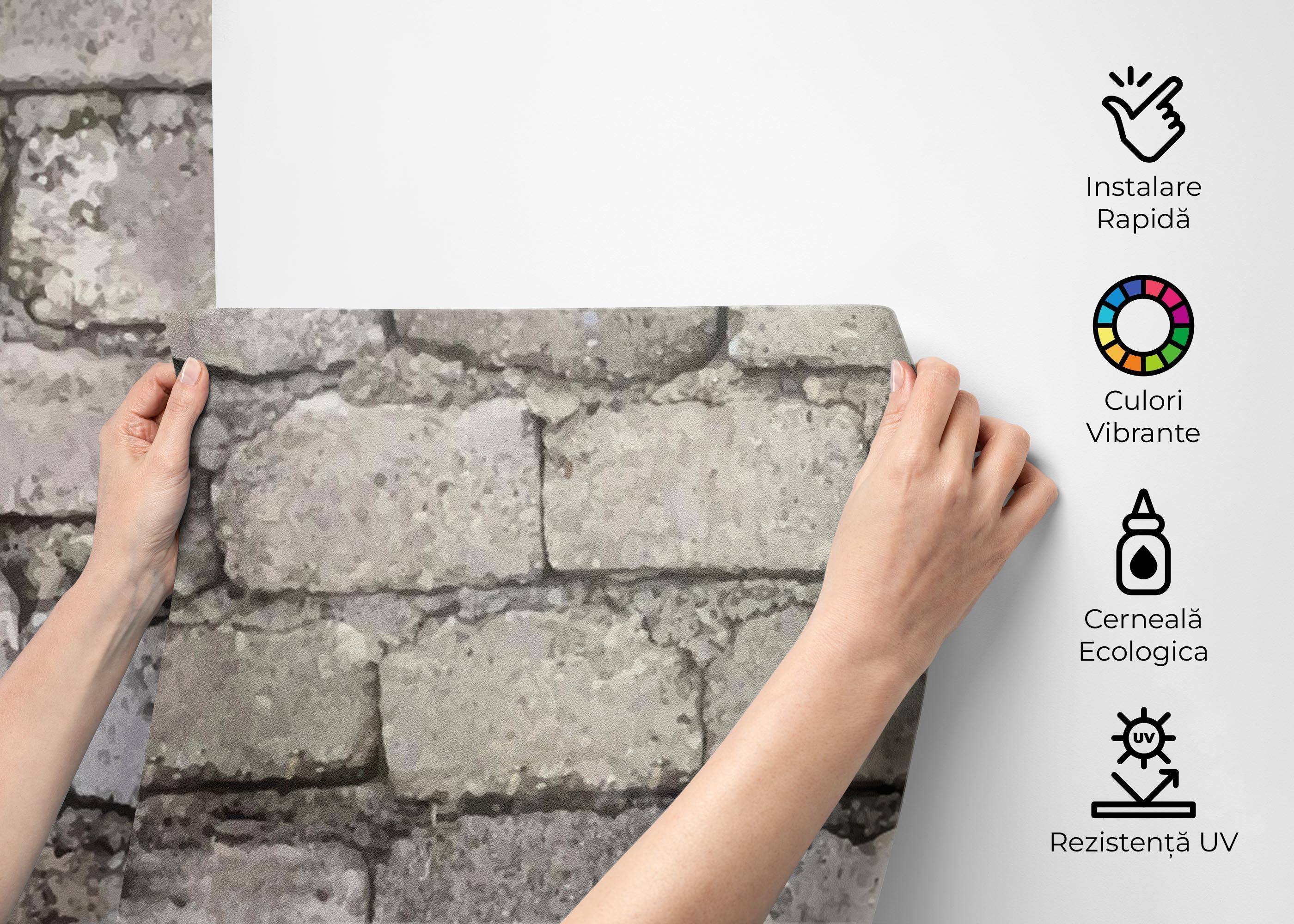 Fototapet Realistic Stone Brick mockup 2