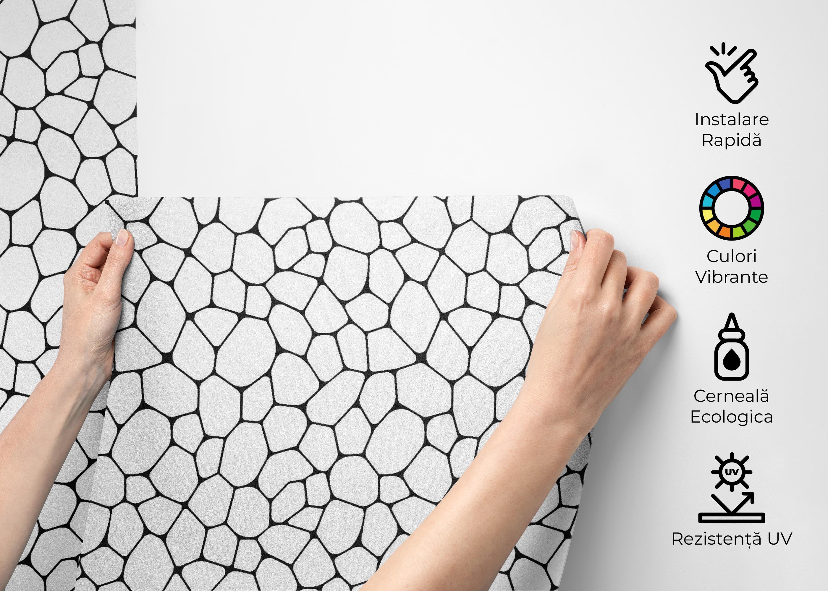 Fototapet White Wall Stone mockup 2