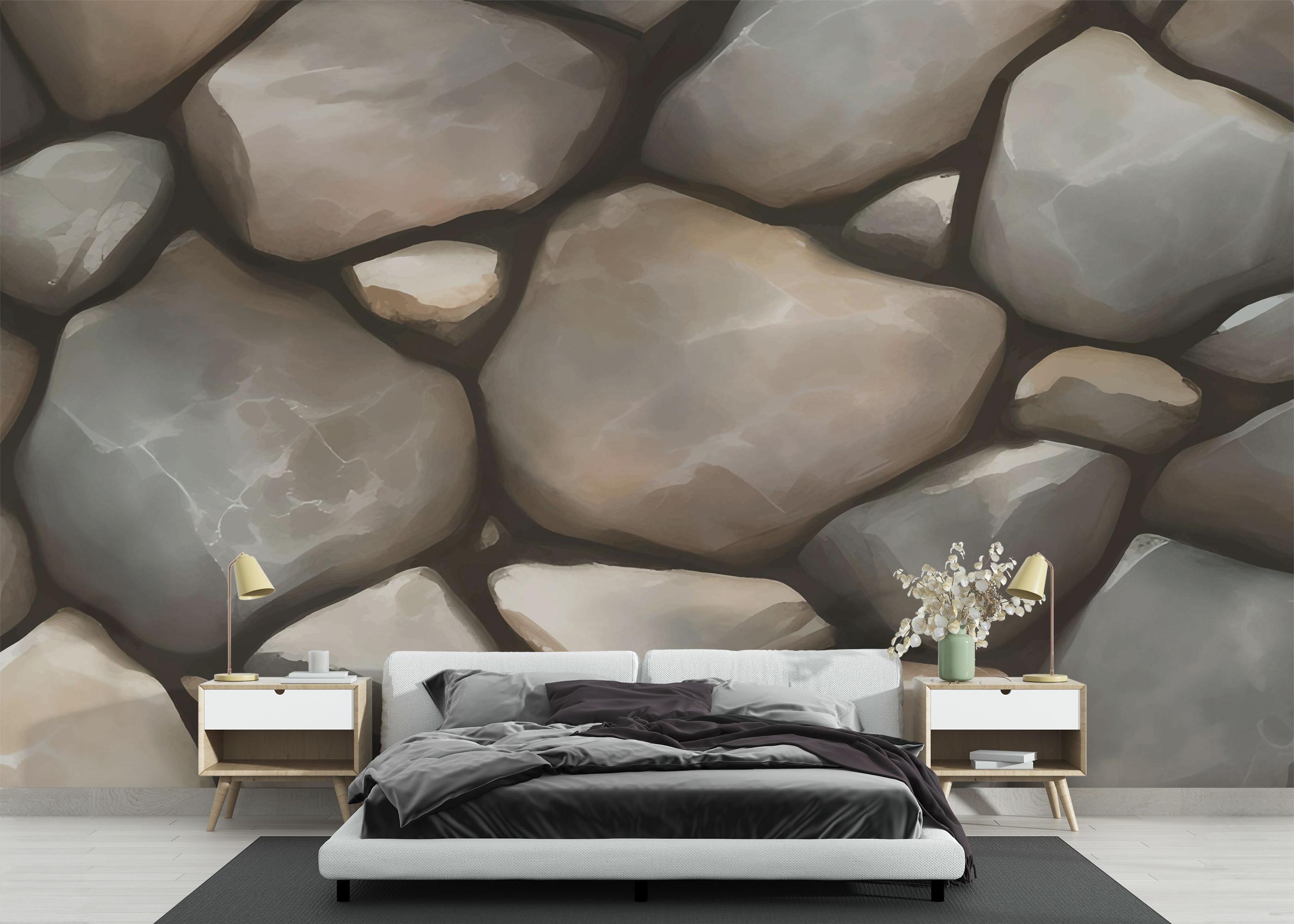 Fototapet Big Rocks Wall mockup 3