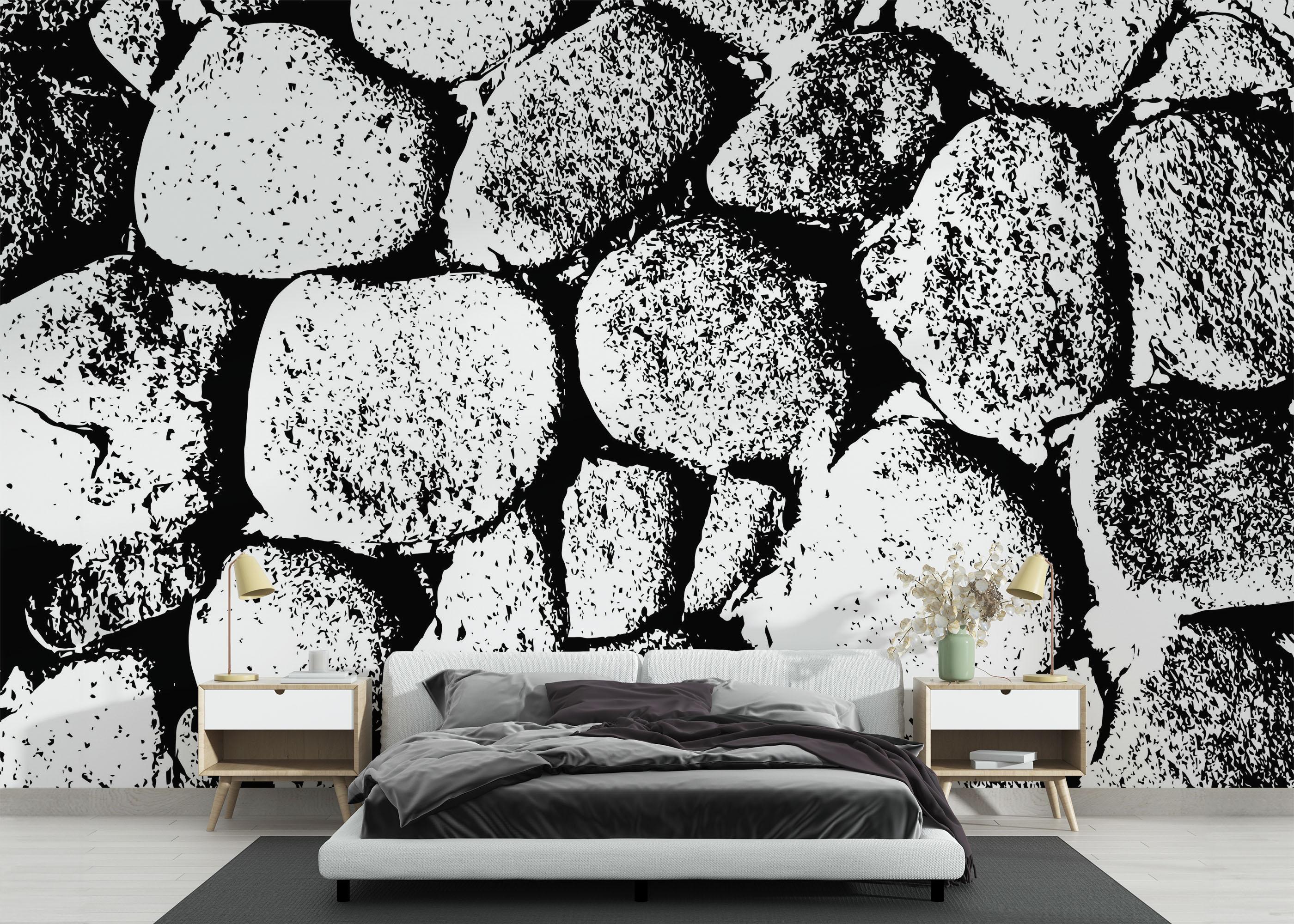 Fototapet Big Stone Wall mockup 3