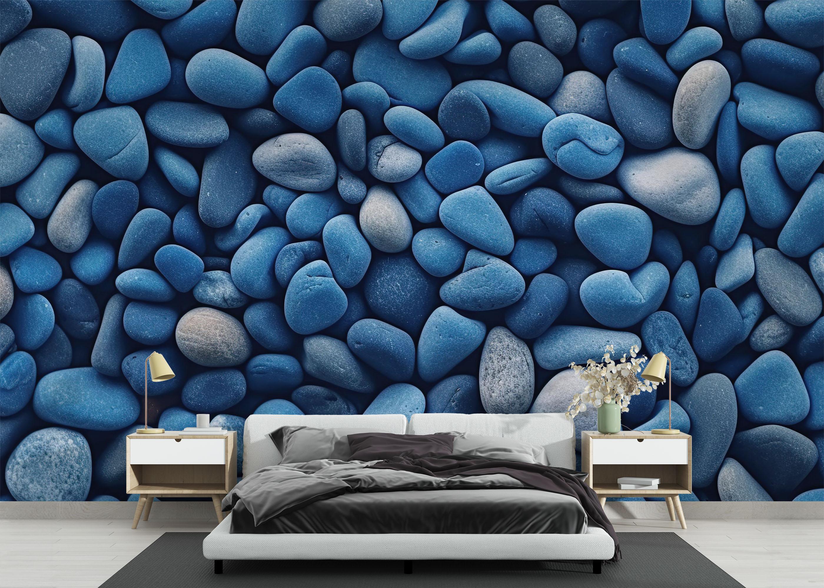 Fototapet Blue Pebbles View mockup 3