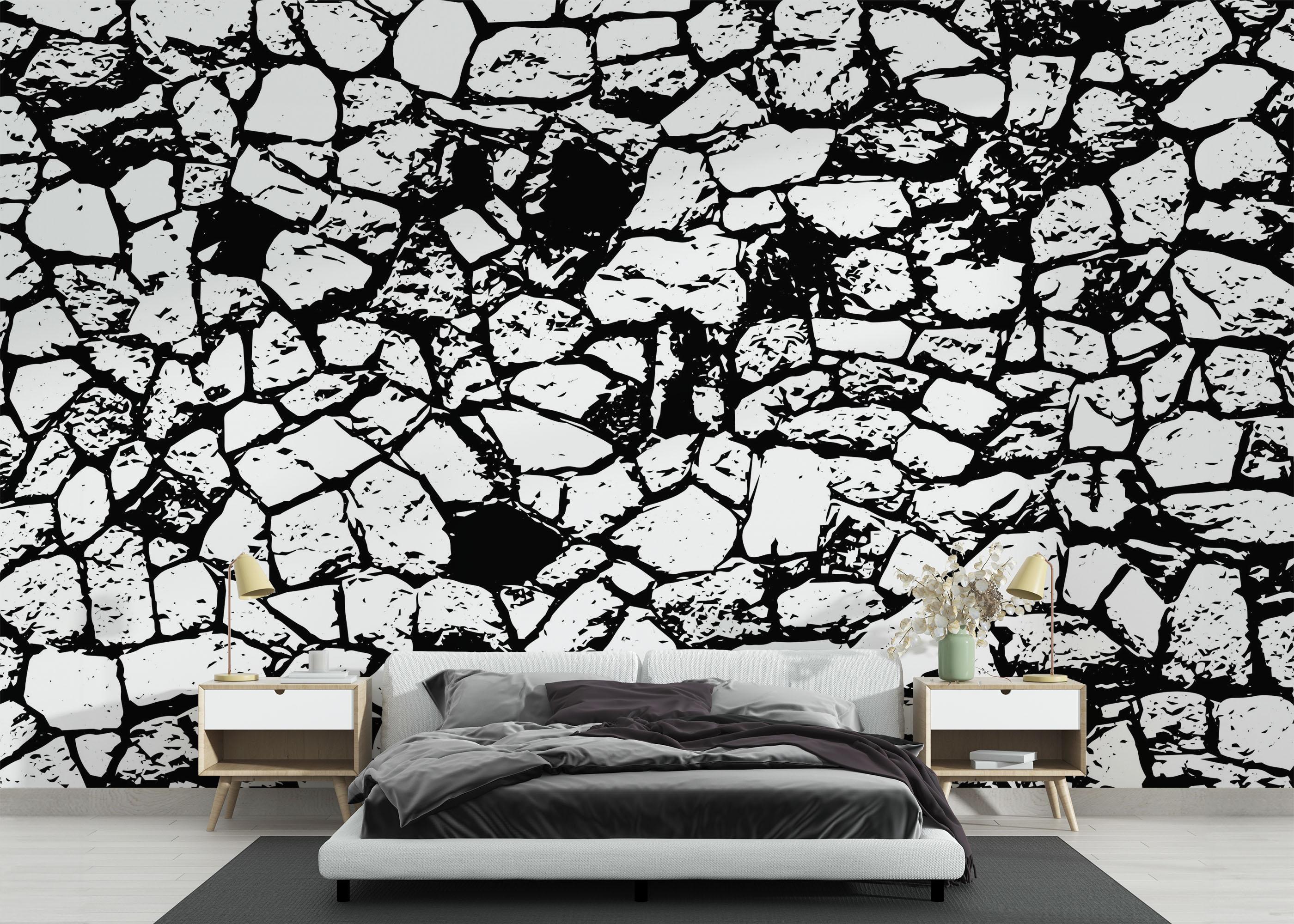 Fototapet Cracked Wall mockup 3