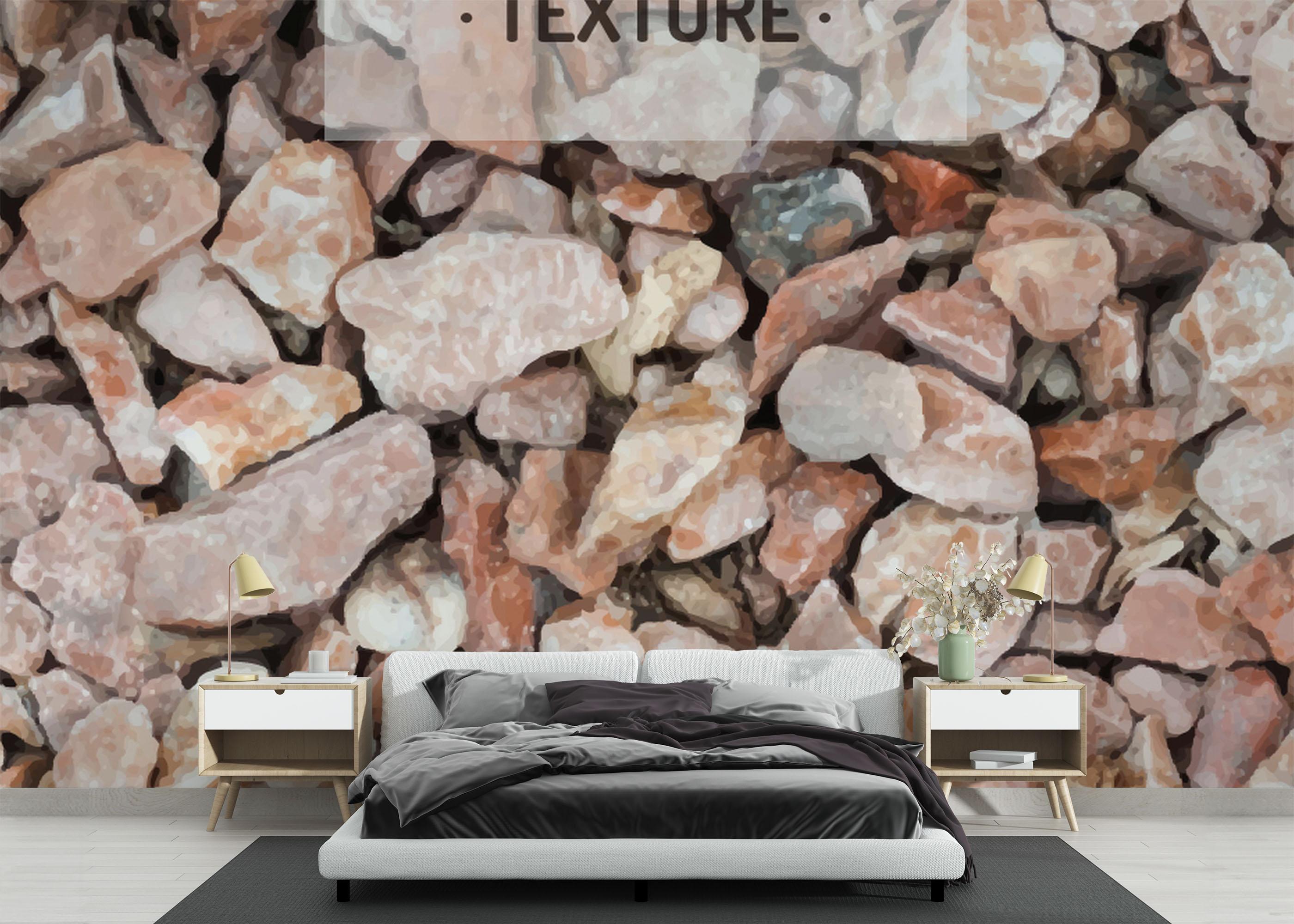 Fototapet Cream Orange Pebbles mockup 3