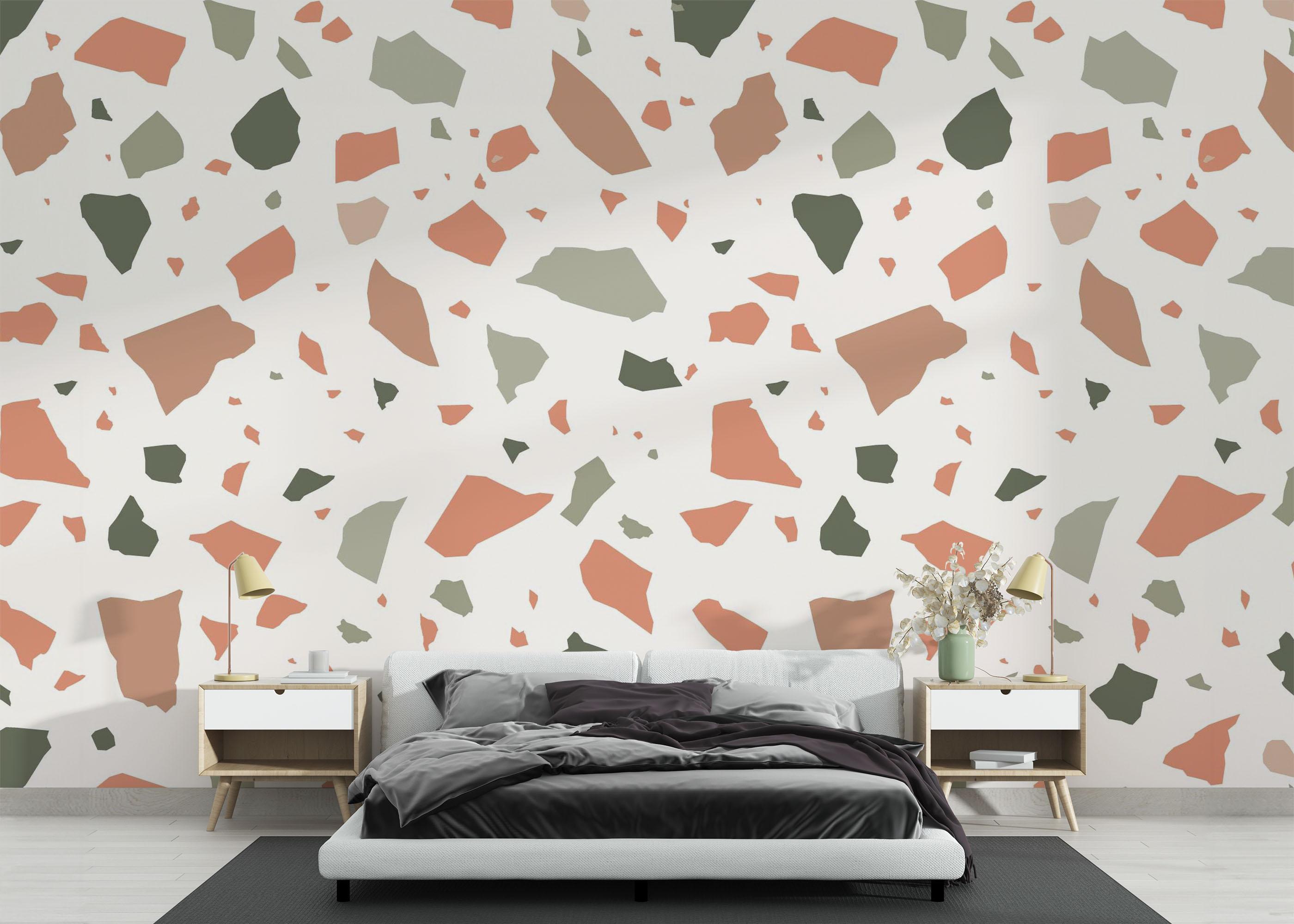 Fototapet Green Orange Pebbles mockup 3