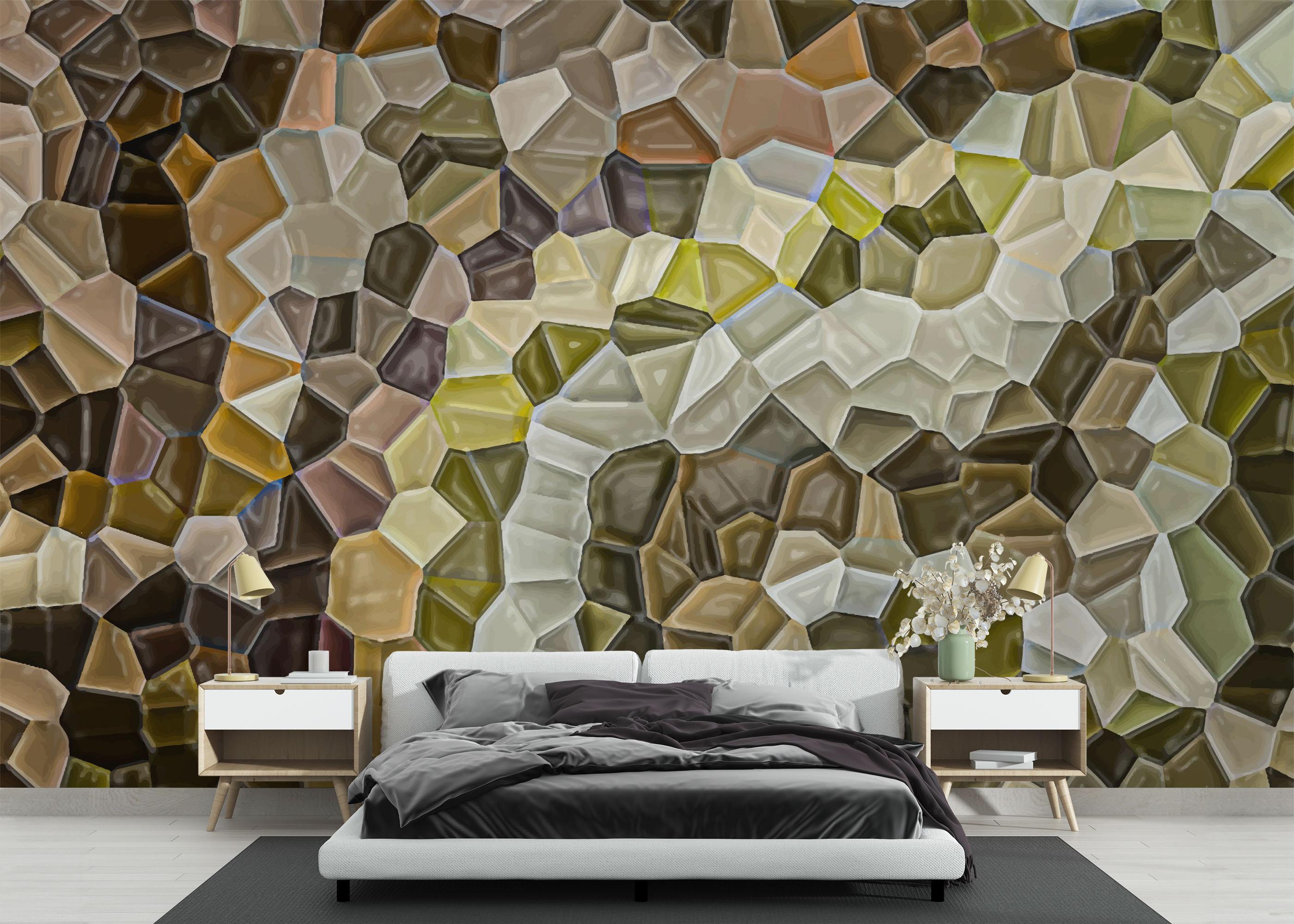 Fototapet Green Small Rocks mockup 3