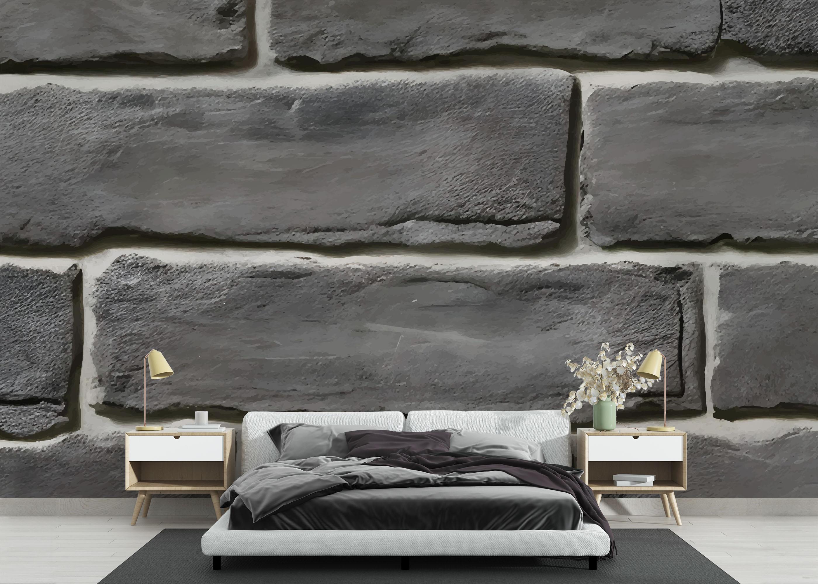 Fototapet Grey Rock Wall mockup 3