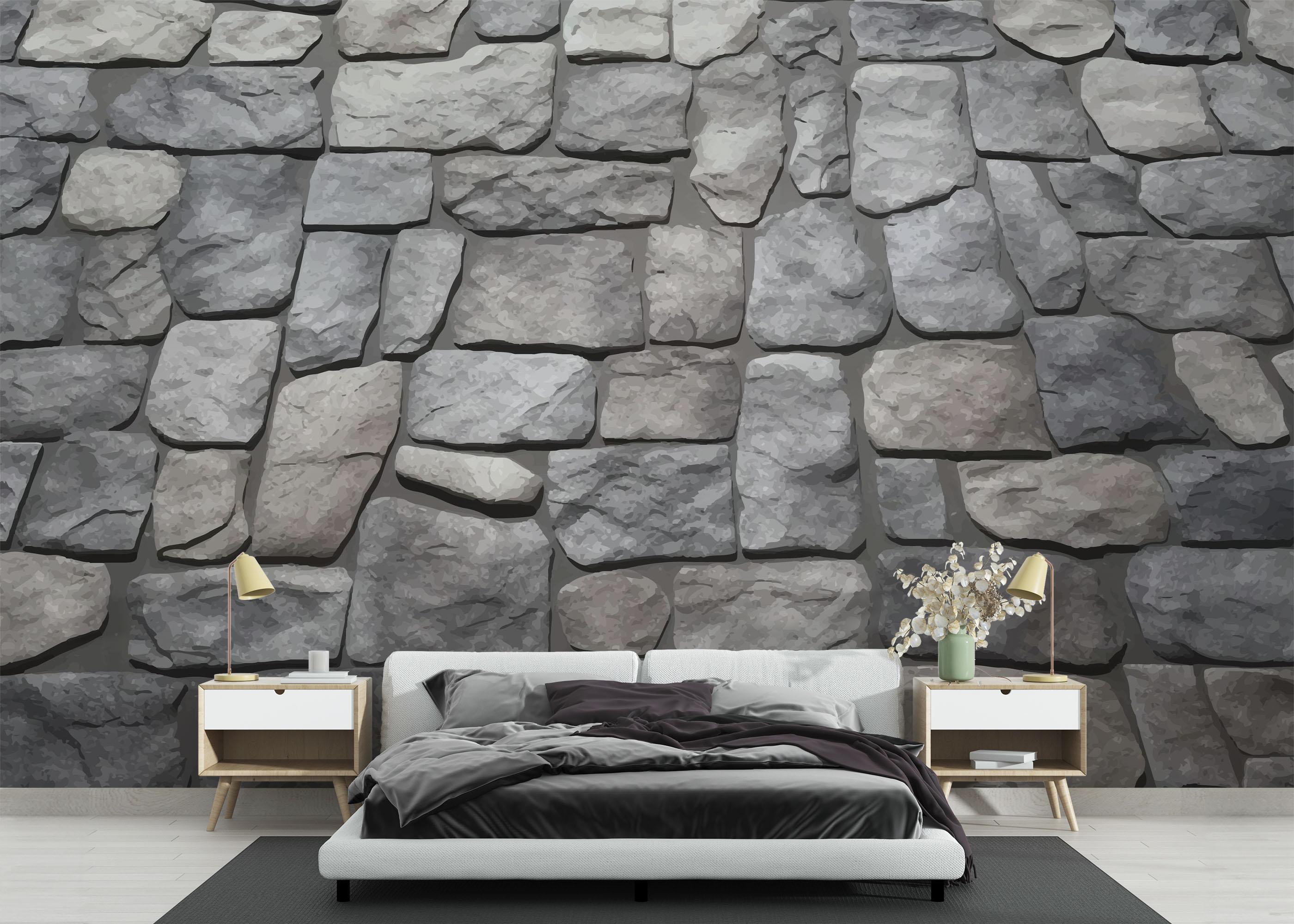 Fototapet Long Rock Wall mockup 3