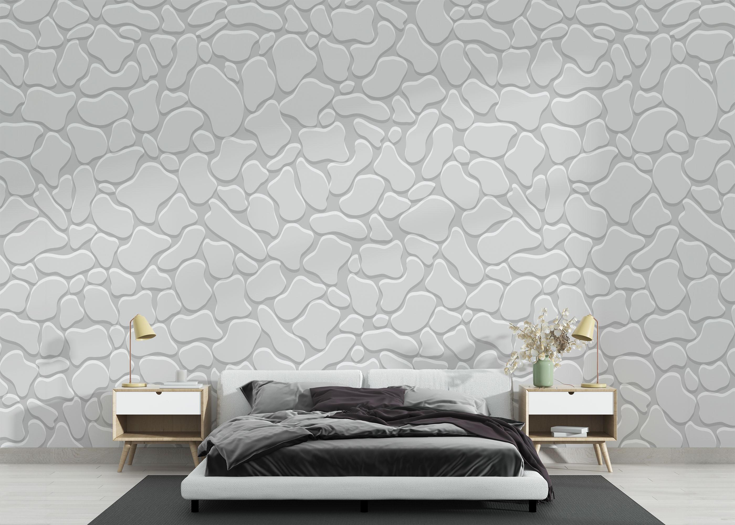 Fototapet Pebbles Cream Stones mockup 3