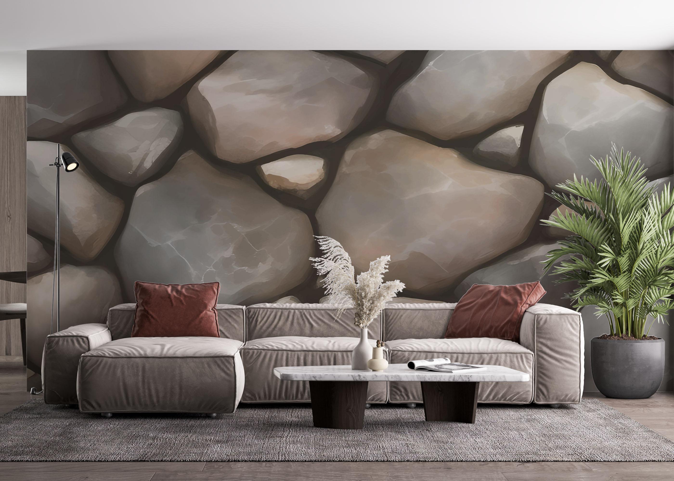 Fototapet Big Rocks Wall mockup 4