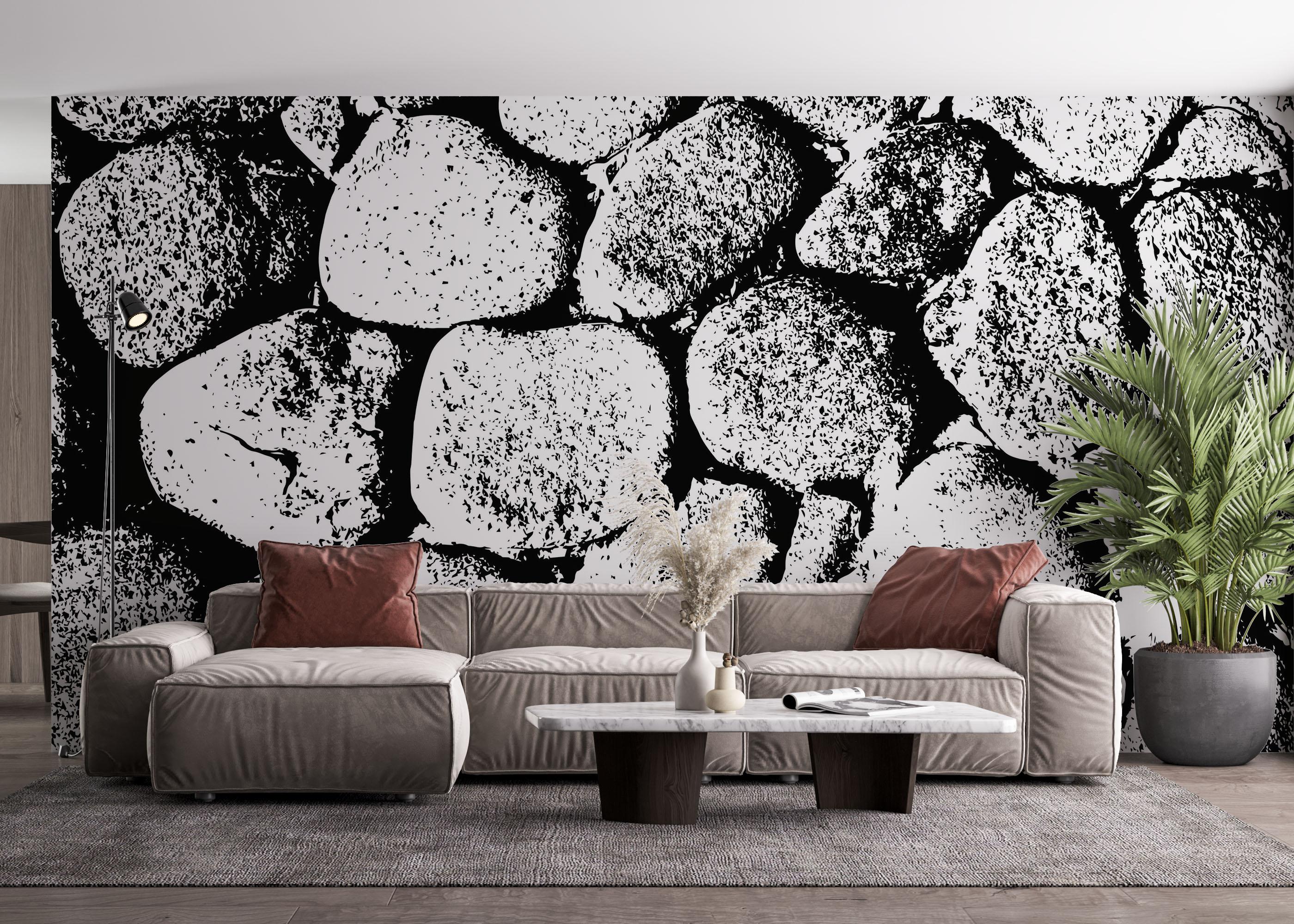 Fototapet Big Stone Wall mockup 4