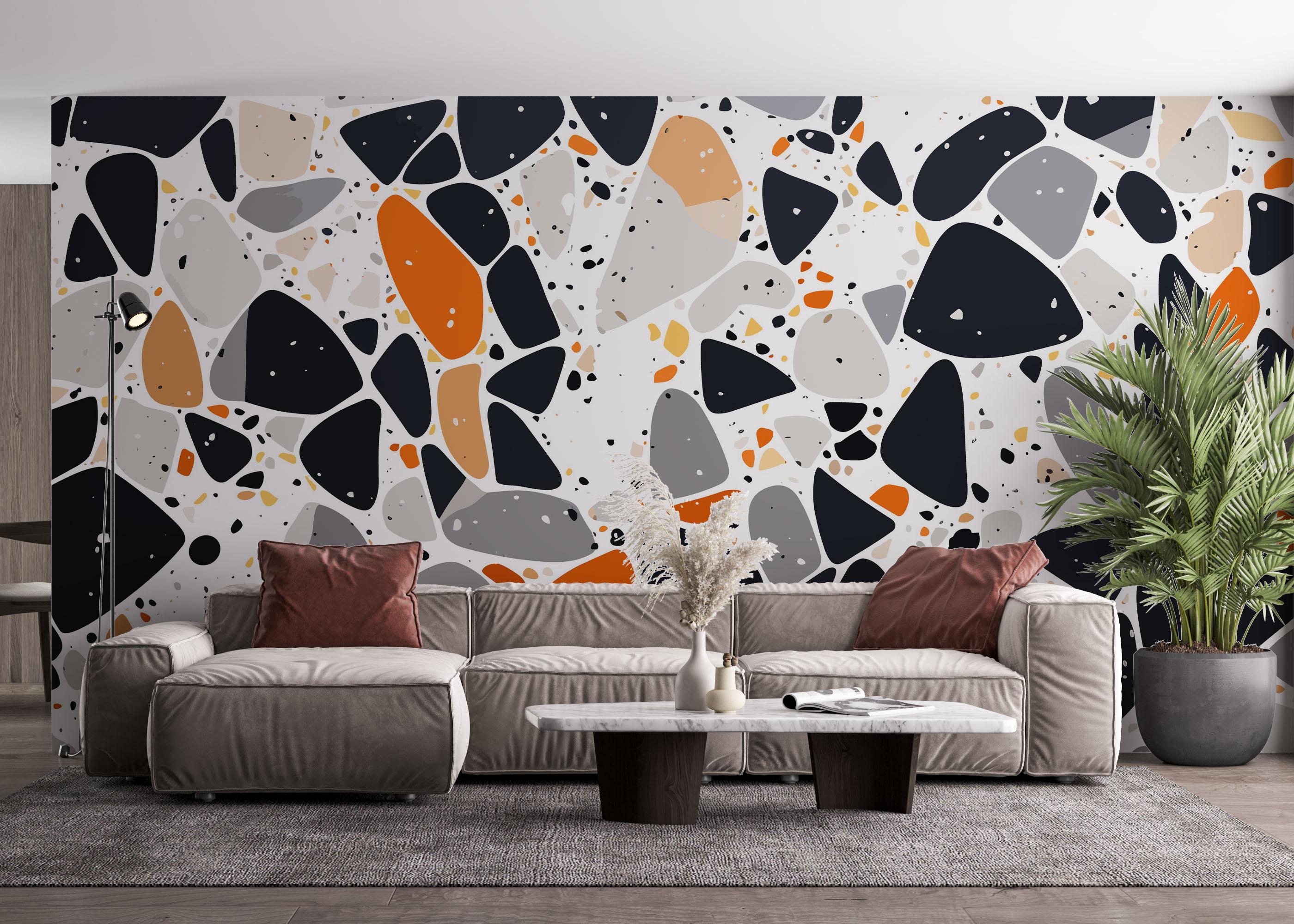 Fototapet Blue Orange Stones mockup 4