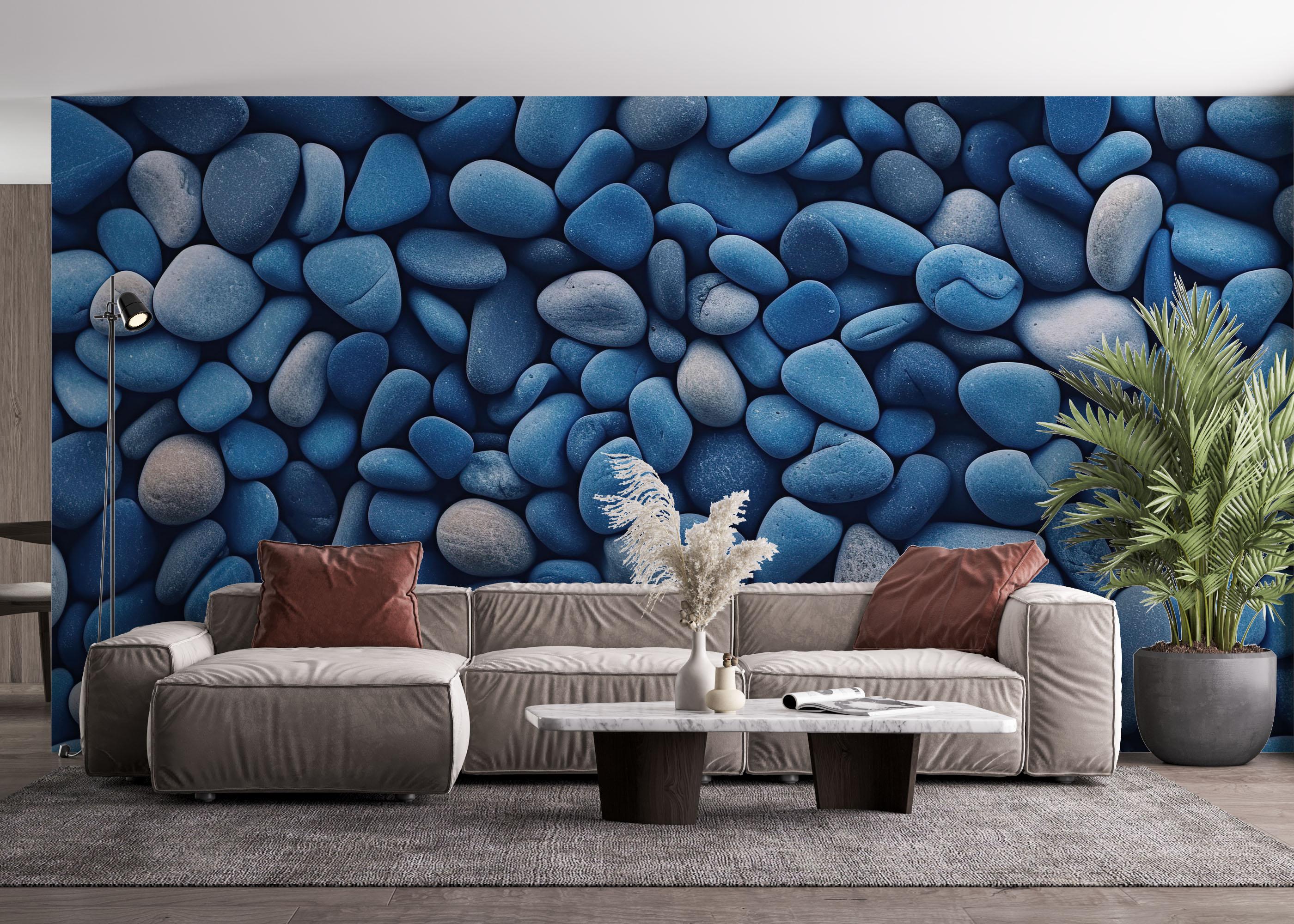 Fototapet Blue Pebbles View mockup 4